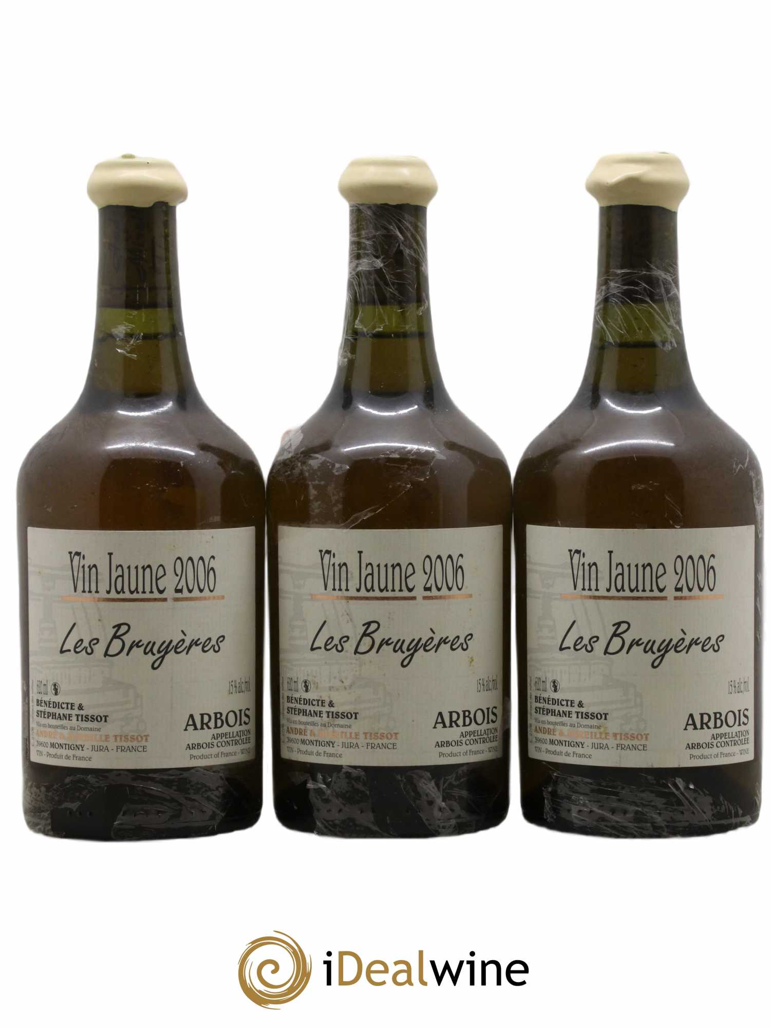 Arbois Vin Jaune Les Bruyères Bénédicte et Stéphane Tissot 2006 - Lot de 3 bouteilles - 0