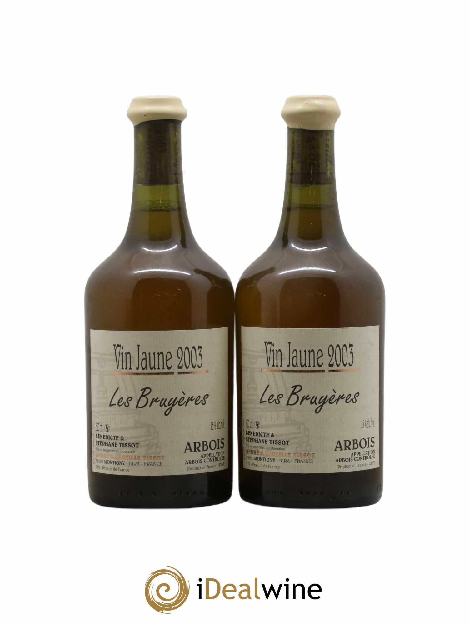 Arbois Vin Jaune Les Bruyères Bénédicte et Stéphane Tissot 2003 - Lot de 2 bouteilles - 0