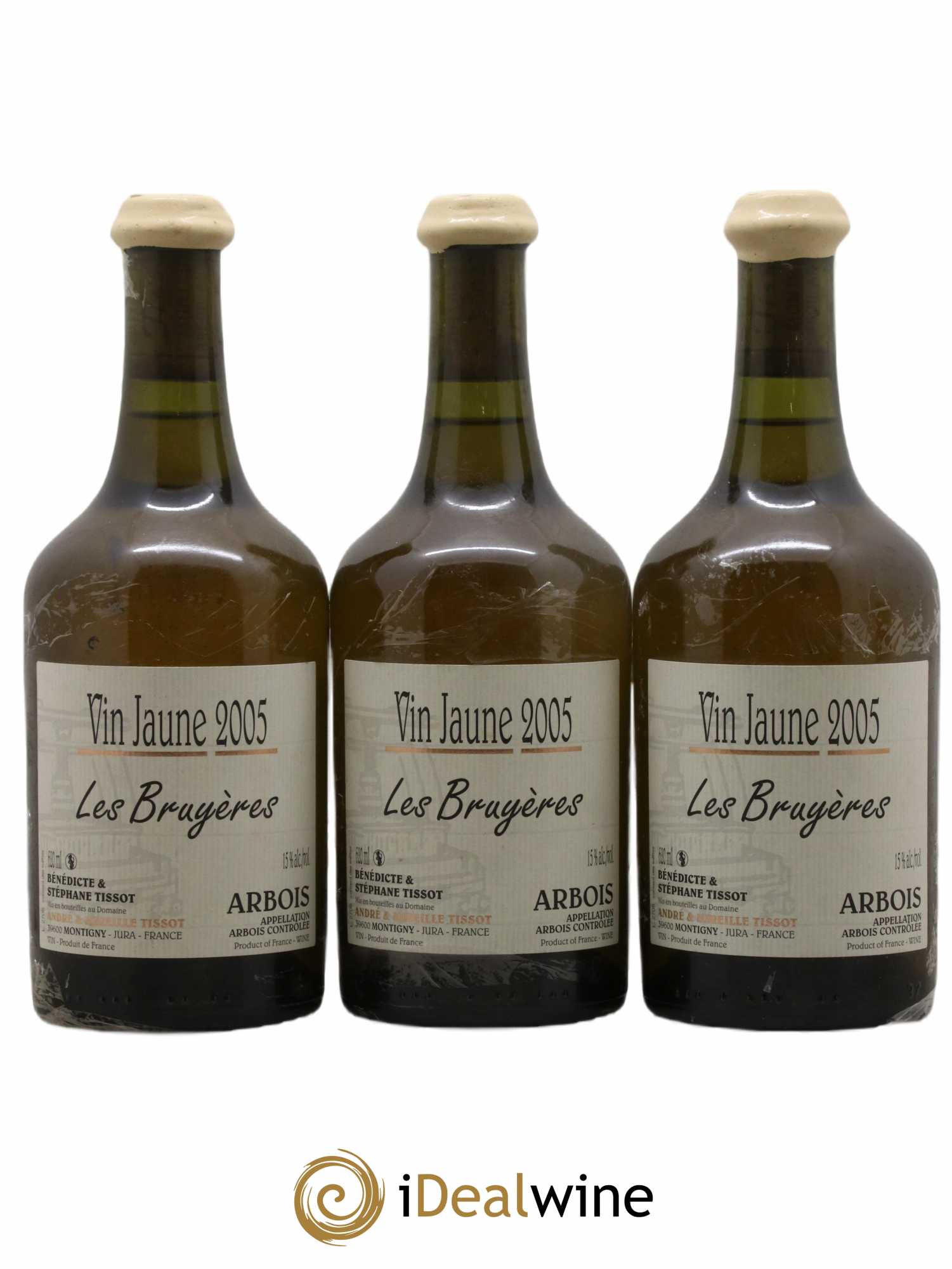Arbois Vin Jaune Les Bruyères Bénédicte et Stéphane Tissot 2005 - Lot de 3 bouteilles - 0