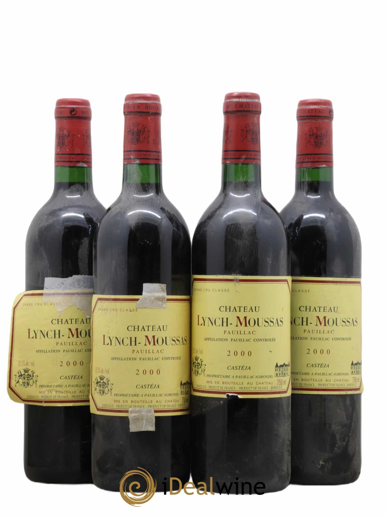 Château Lynch Moussas 5ème Grand Cru Classé 2000 - Lot de 4 bouteilles - 0