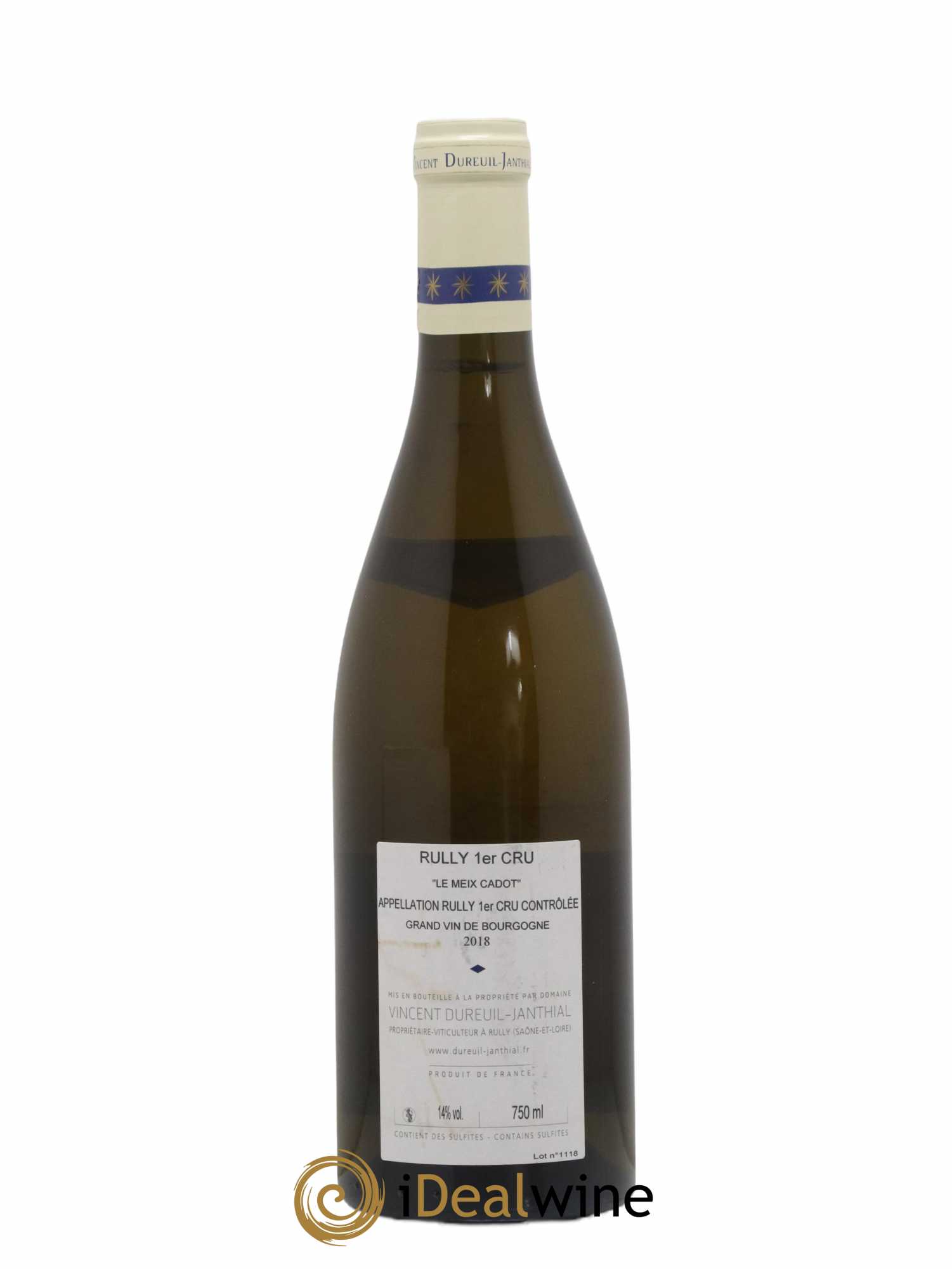 Rully 1er Cru Le Meix Cadot Vieilles Vignes Vincent Dureuil-Janthial 2018 - Lot de 1 bouteille - 1