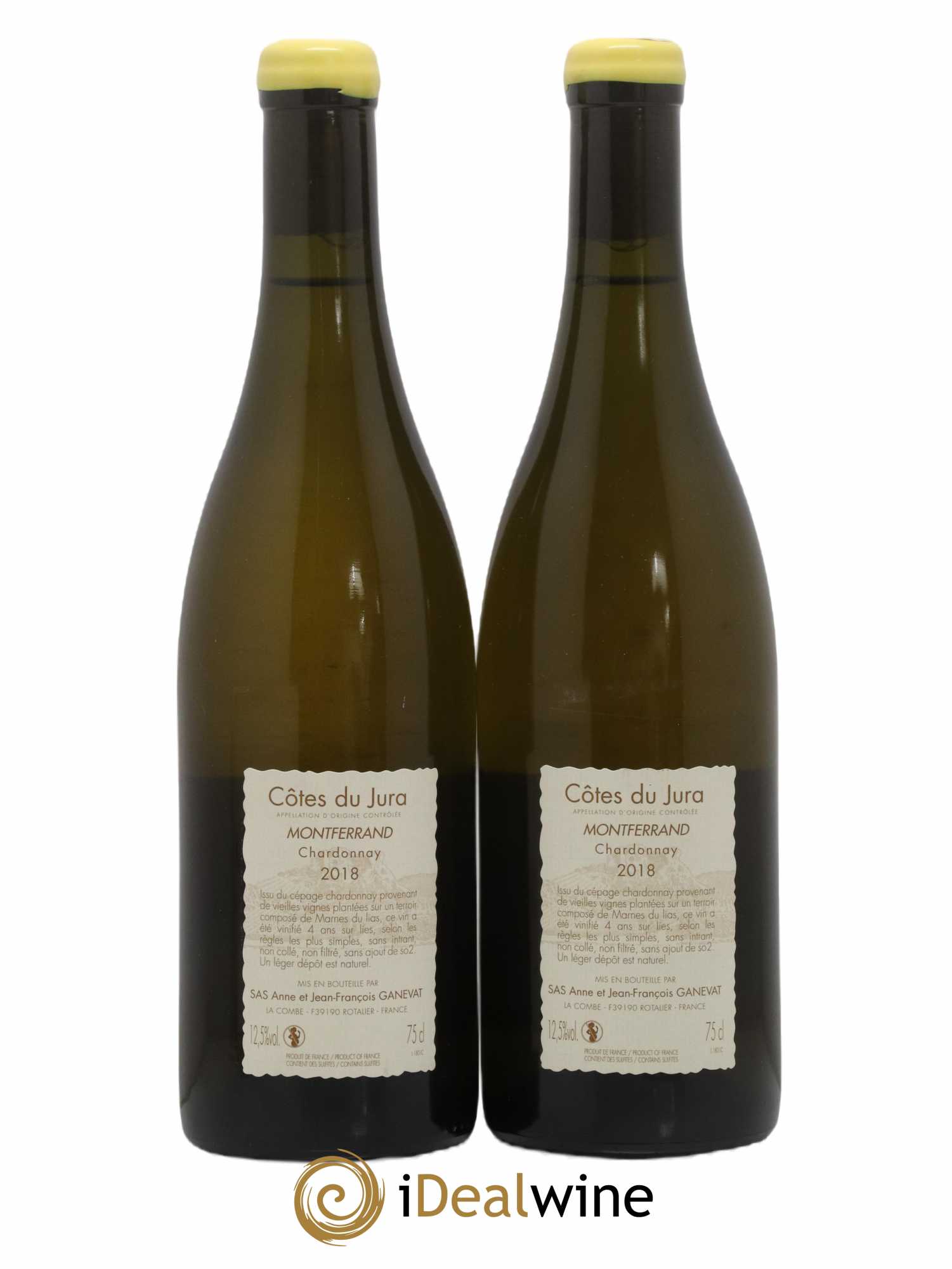 Vin de France Montferrand chardonnay Anne et Jean François Ganevat 2018 - Lot de 2 bouteilles - 1