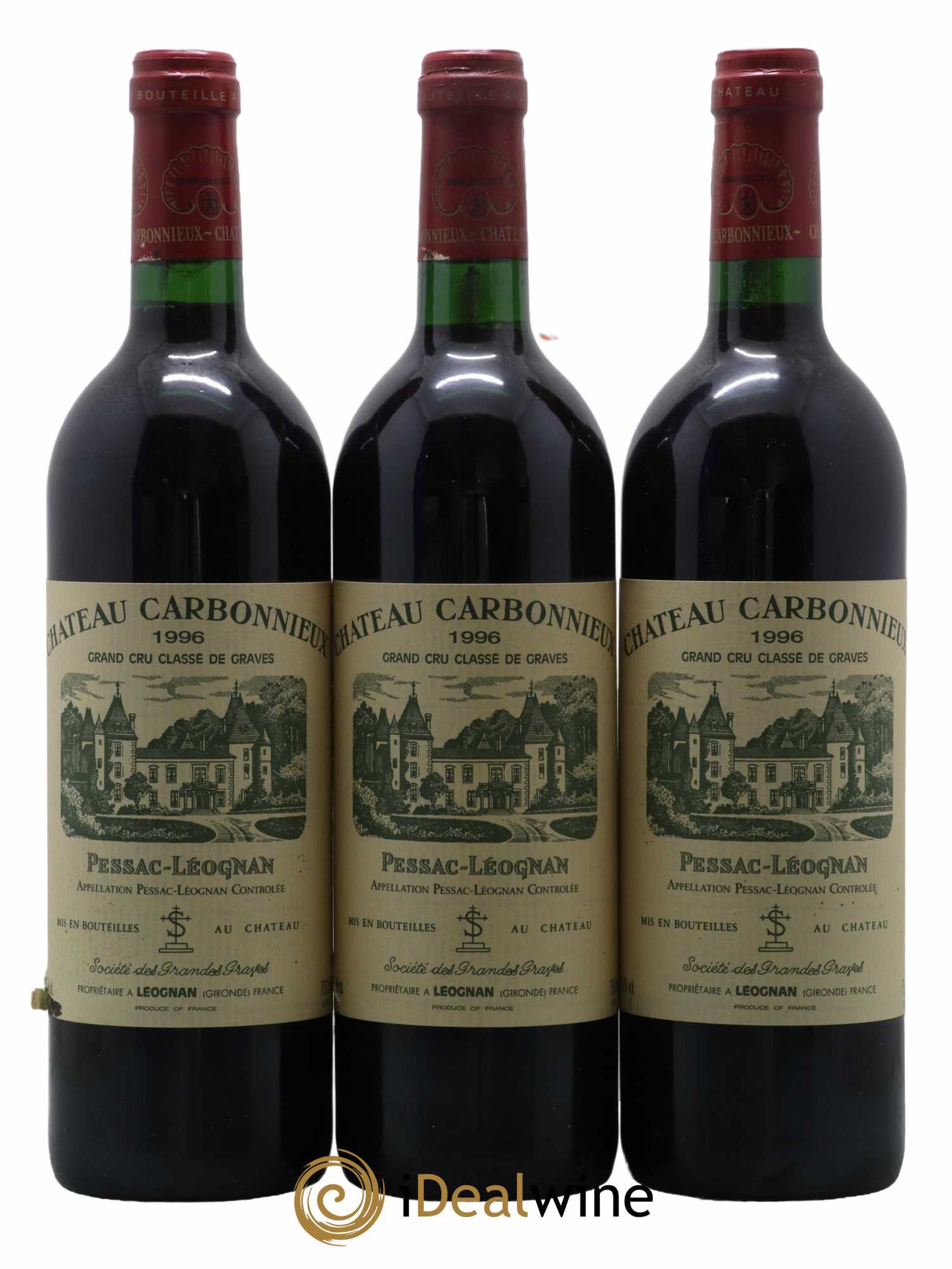 Château Carbonnieux Cru Classé de Graves 1996 - Lotto di 3 bottiglie - 0