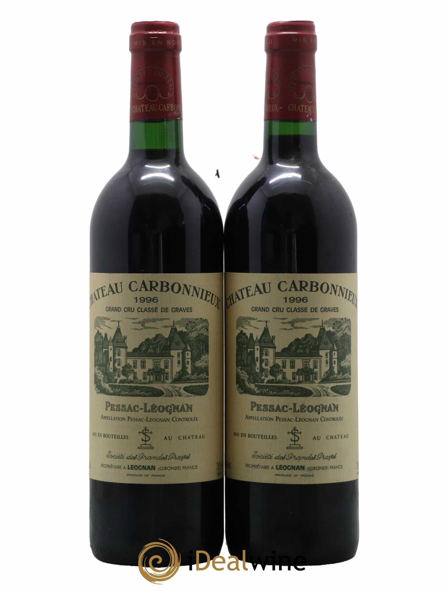 Château Carbonnieux Cru Classé de Graves 1996 - Lot de 2 bouteilles - 0