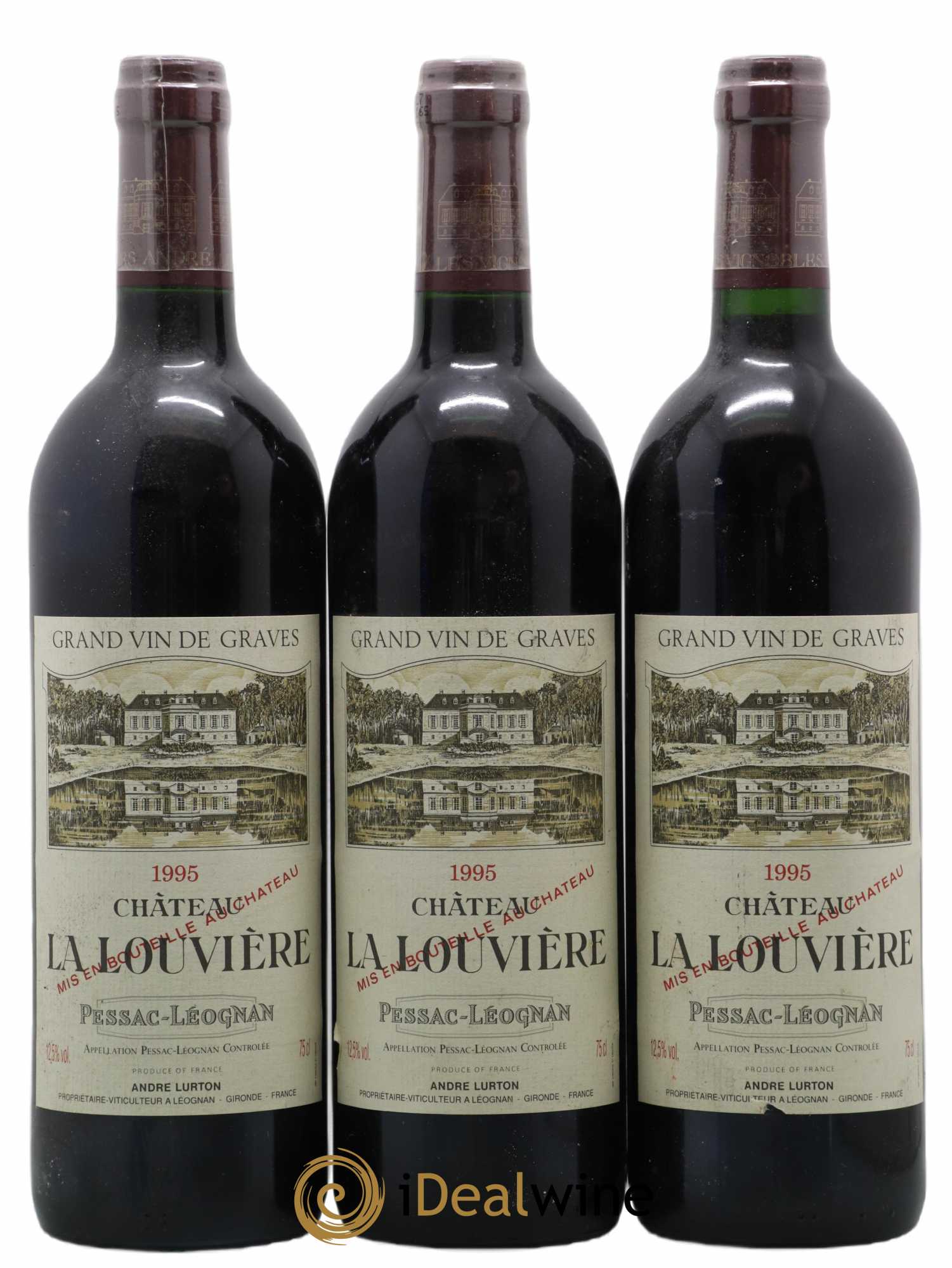 Château la Louvière 1995 - Lot de 3 bouteilles - 0