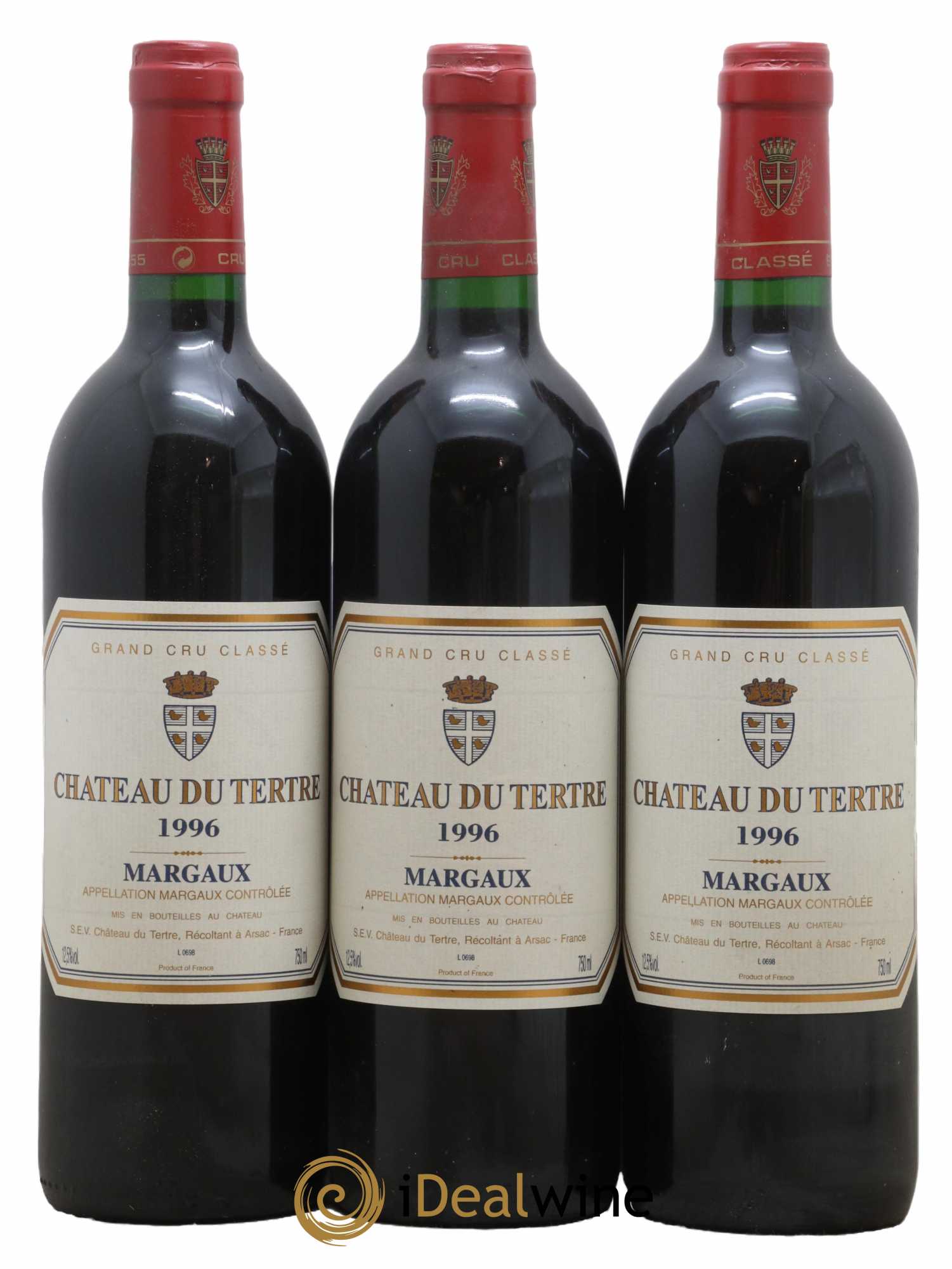 Château du Tertre 5ème Grand Cru Classé 1996 - Lot de 3 bouteilles - 0