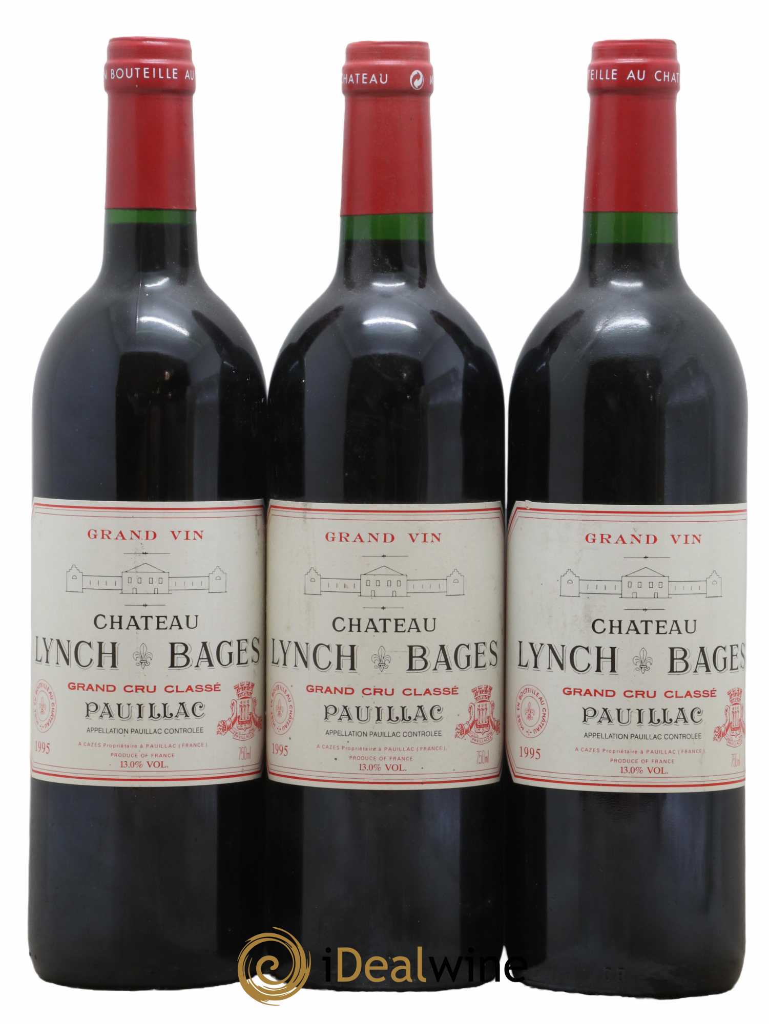 Château Lynch Bages 5ème Grand Cru Classé 1995 - Lot de 3 bouteilles - 0