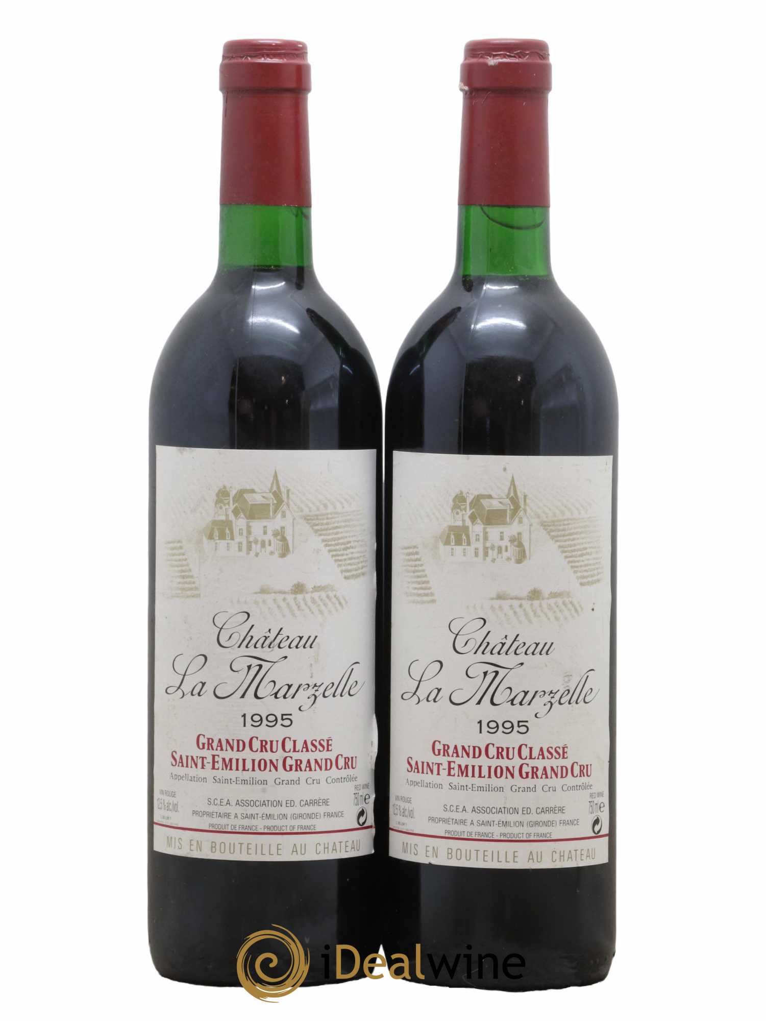 Château La Marzelle Grand Cru Classé 1995 - Lot de 2 bouteilles - 0