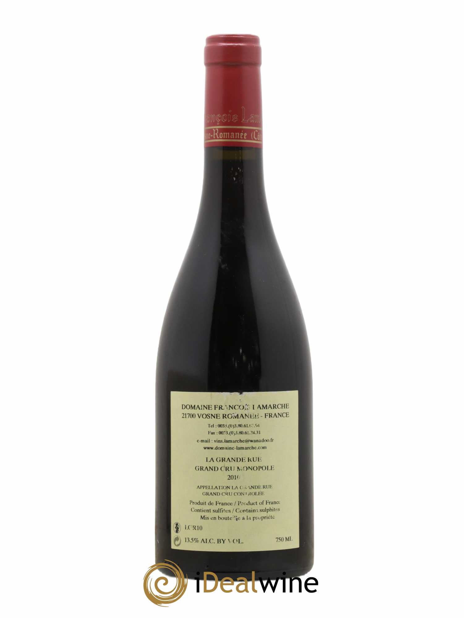 La Grande Rue Grand Cru Lamarche (Domaine) 2010 - Lot de 1 bouteille - 1
