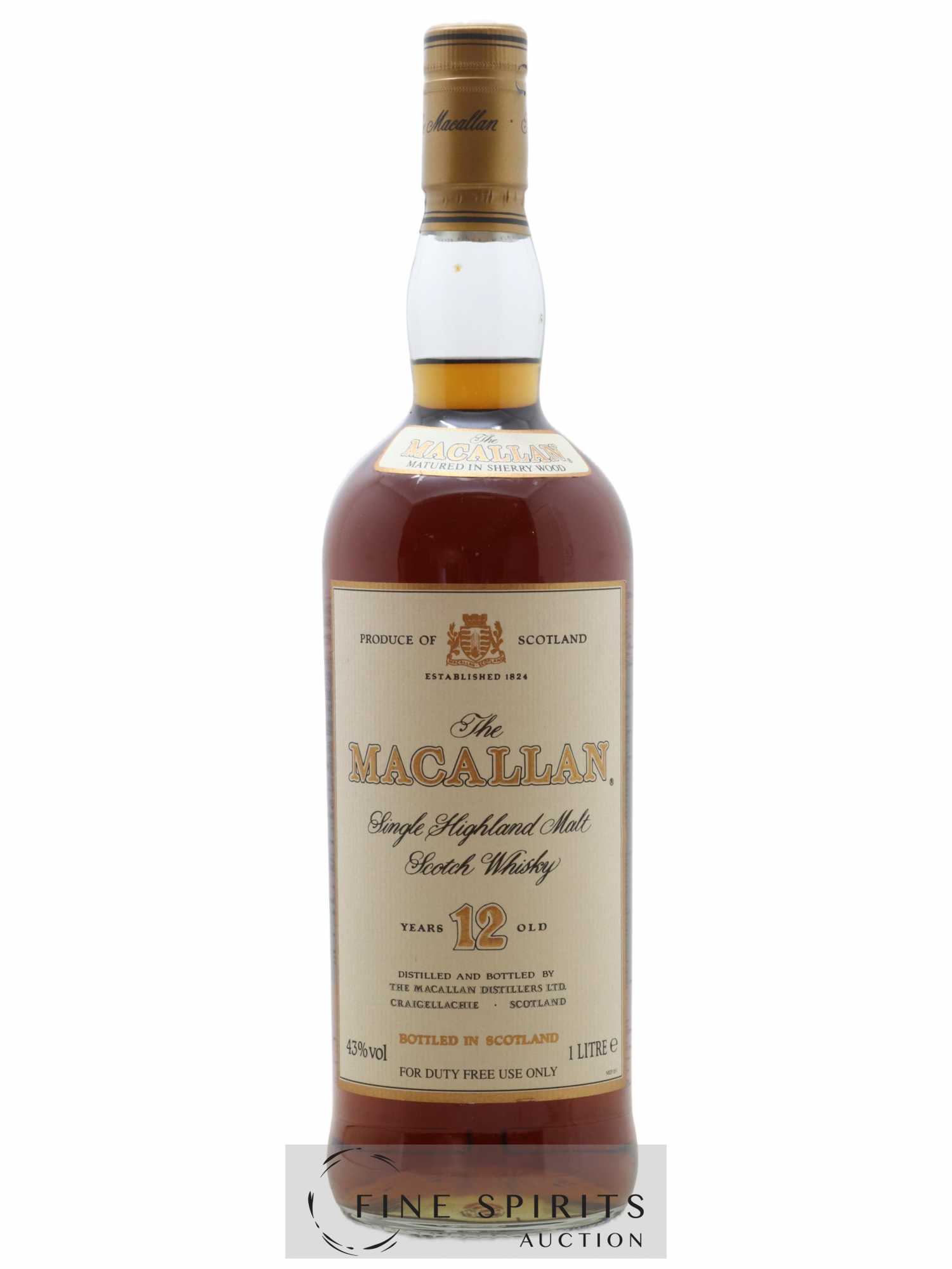 Macallan (The) 12 years Of. Sherry Wood Matured 1L - Lot of 1 bottle - 1