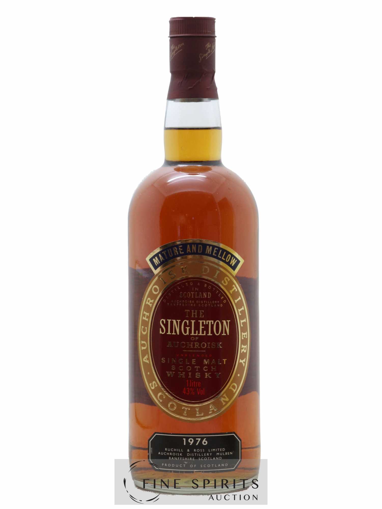 The Singleton Of Auchroisk 1976 Of. Mature and Mellow Unblended 1L - Lot of 1 bottle - 1