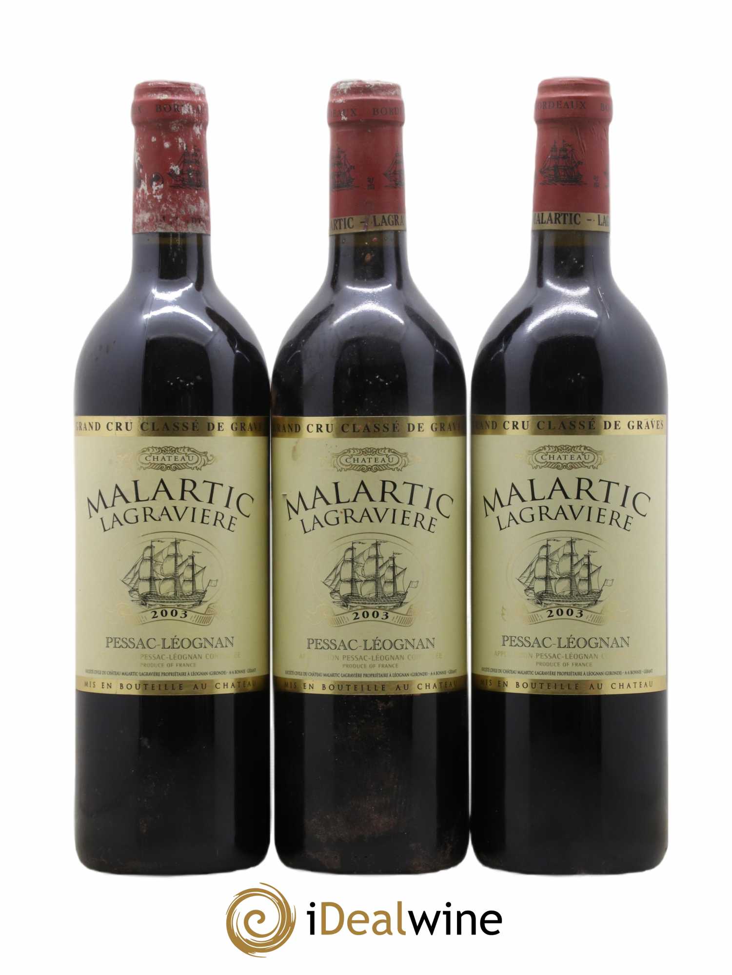 Château Malartic-Lagravière Cru Classé de Graves 2003 - Lot de 3 bouteilles - 0