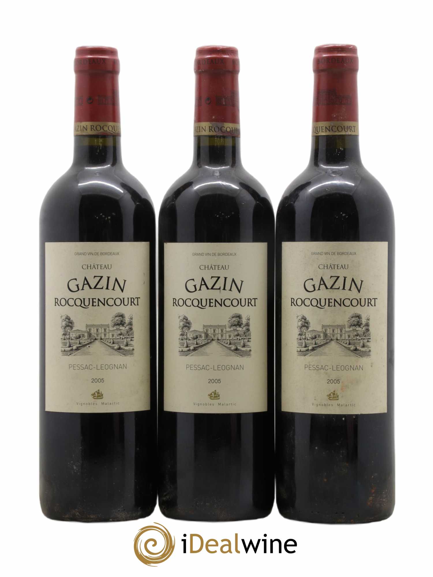 Pessac-Léognan Château Gazin Rocquencourt 2005 - Lot de 3 bouteilles - 0