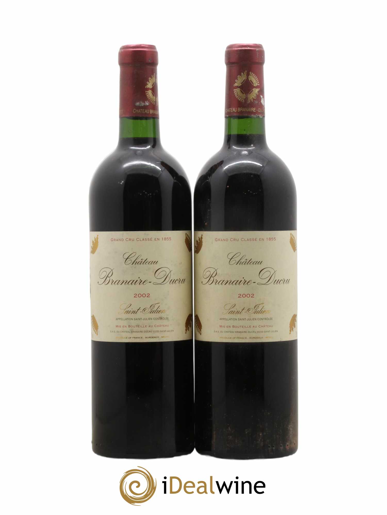 Château Branaire Ducru 4ème Grand Cru Classé 2002 - Lotto di 2 bottiglie - 0