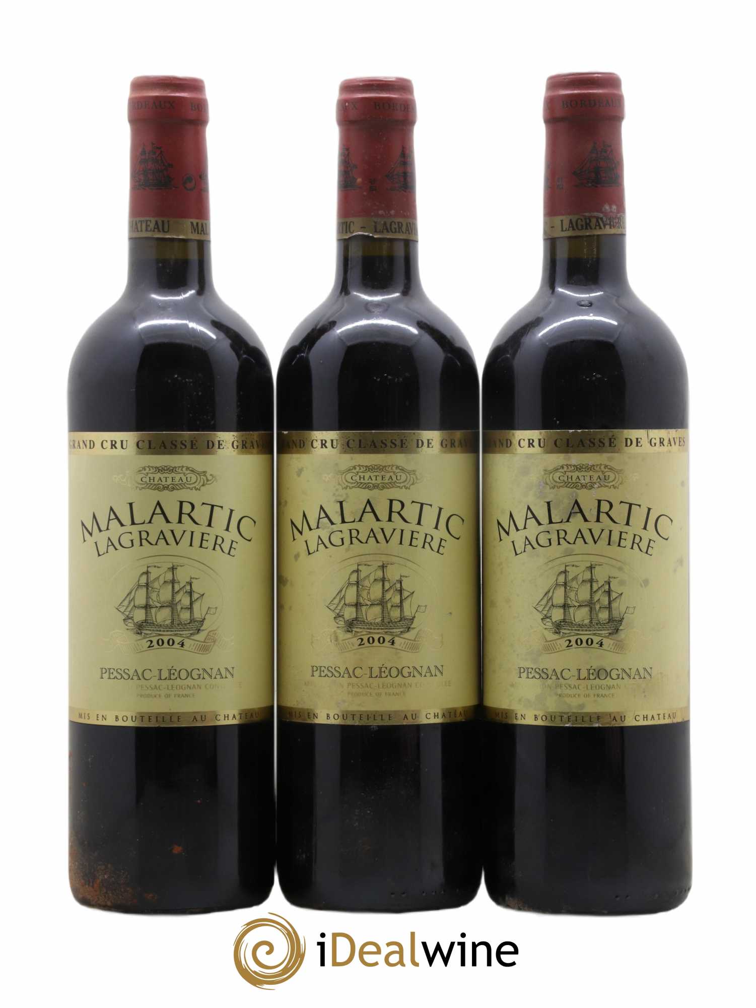 Château Malartic-Lagravière Cru Classé de Graves 2004 - Lot de 3 bouteilles - 0