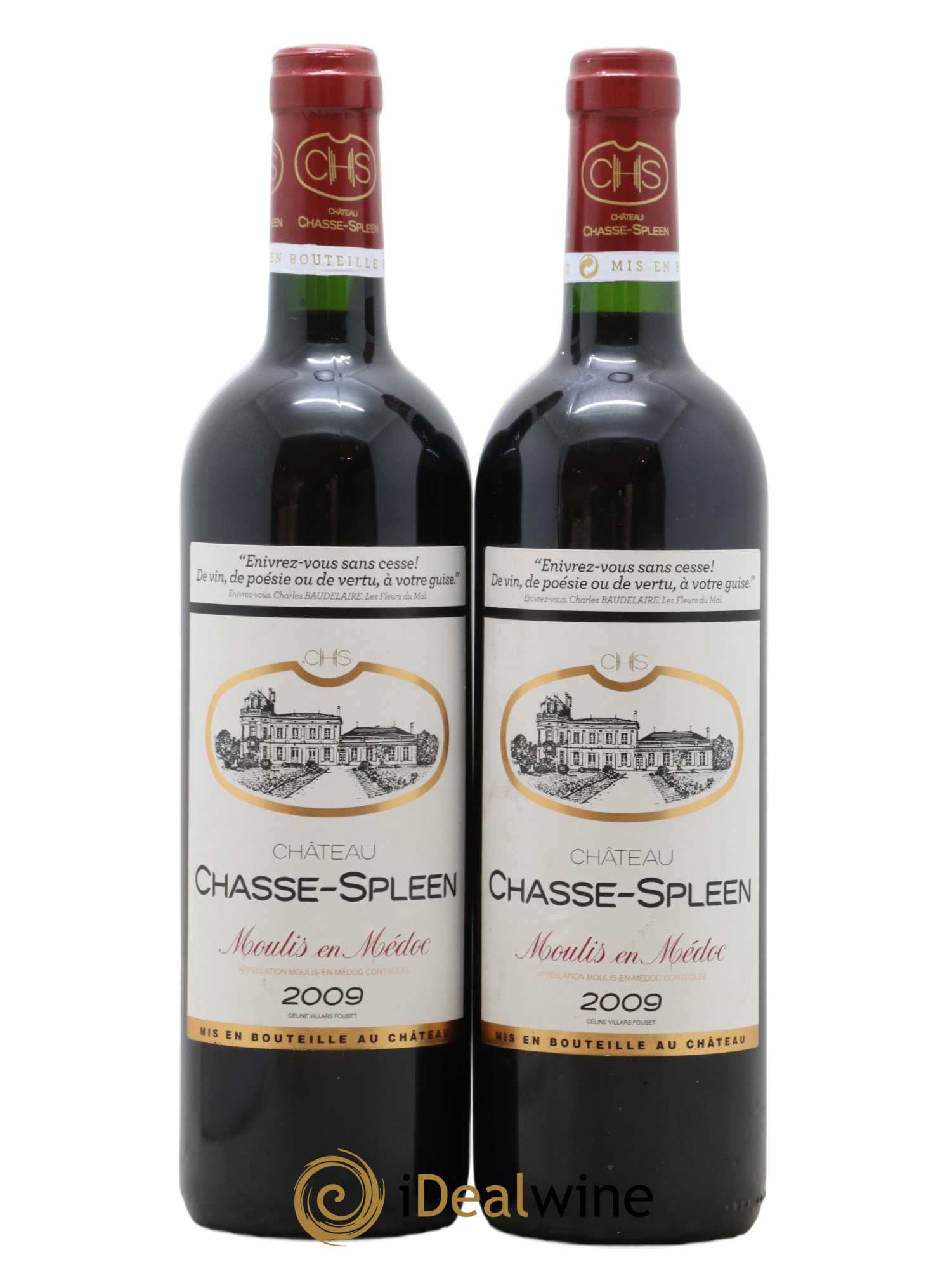 Château Chasse Spleen 2009 - Lot de 2 bouteilles - 0