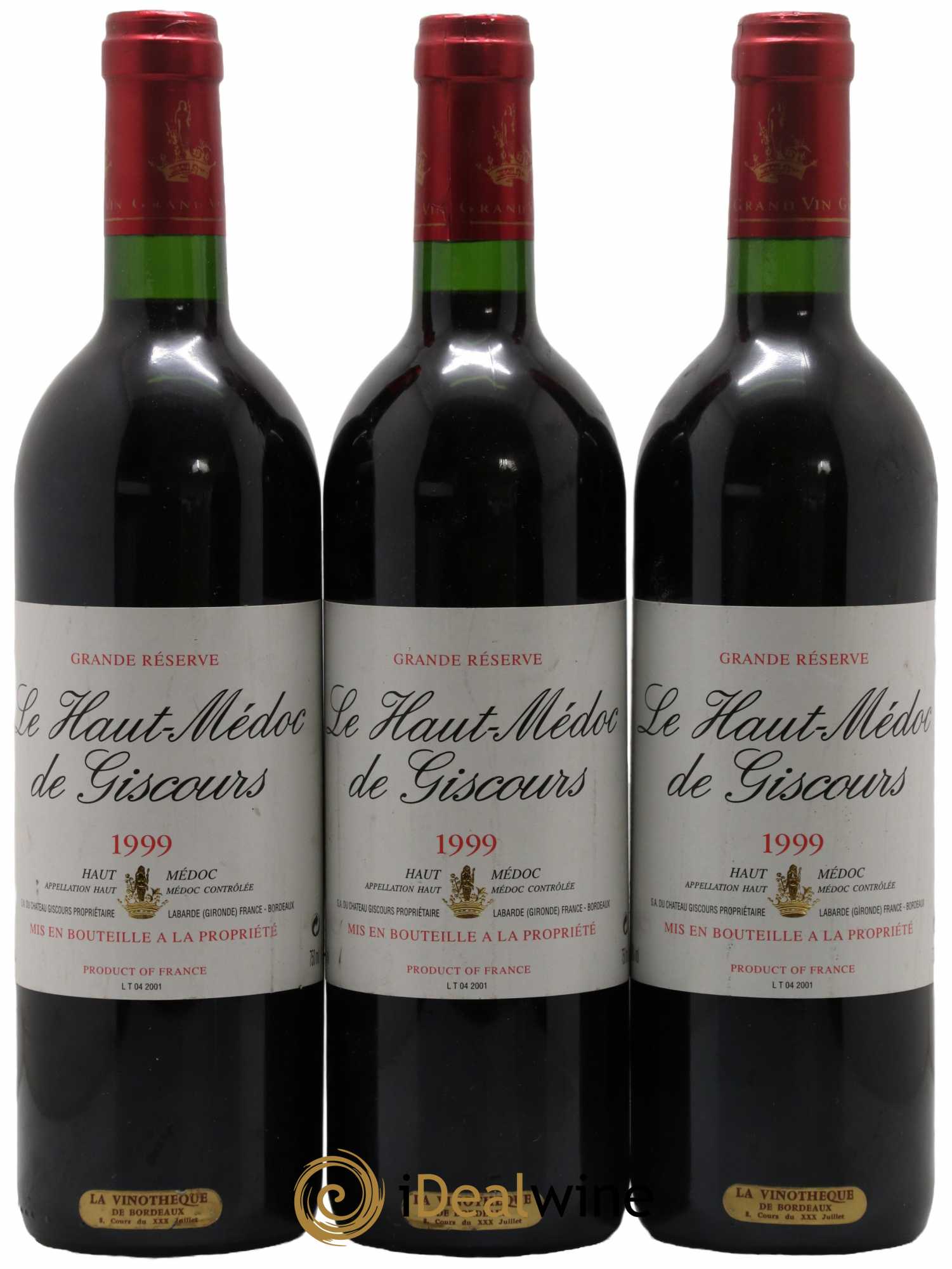 Haut-Médoc de Giscours 1999 - Lot de 3 bouteilles - 0
