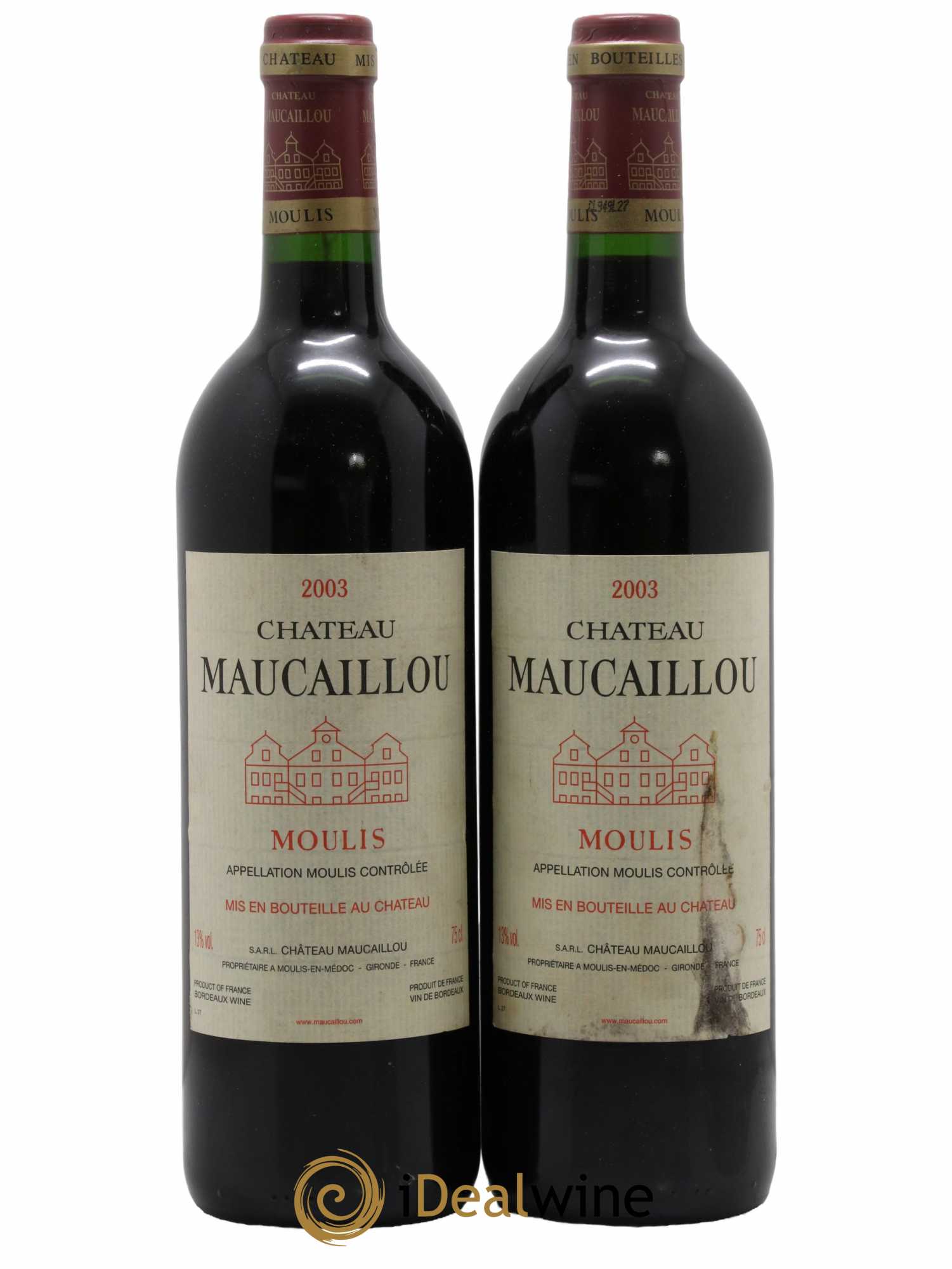 Château Maucaillou 2003 - Lot de 2 bouteilles - 0