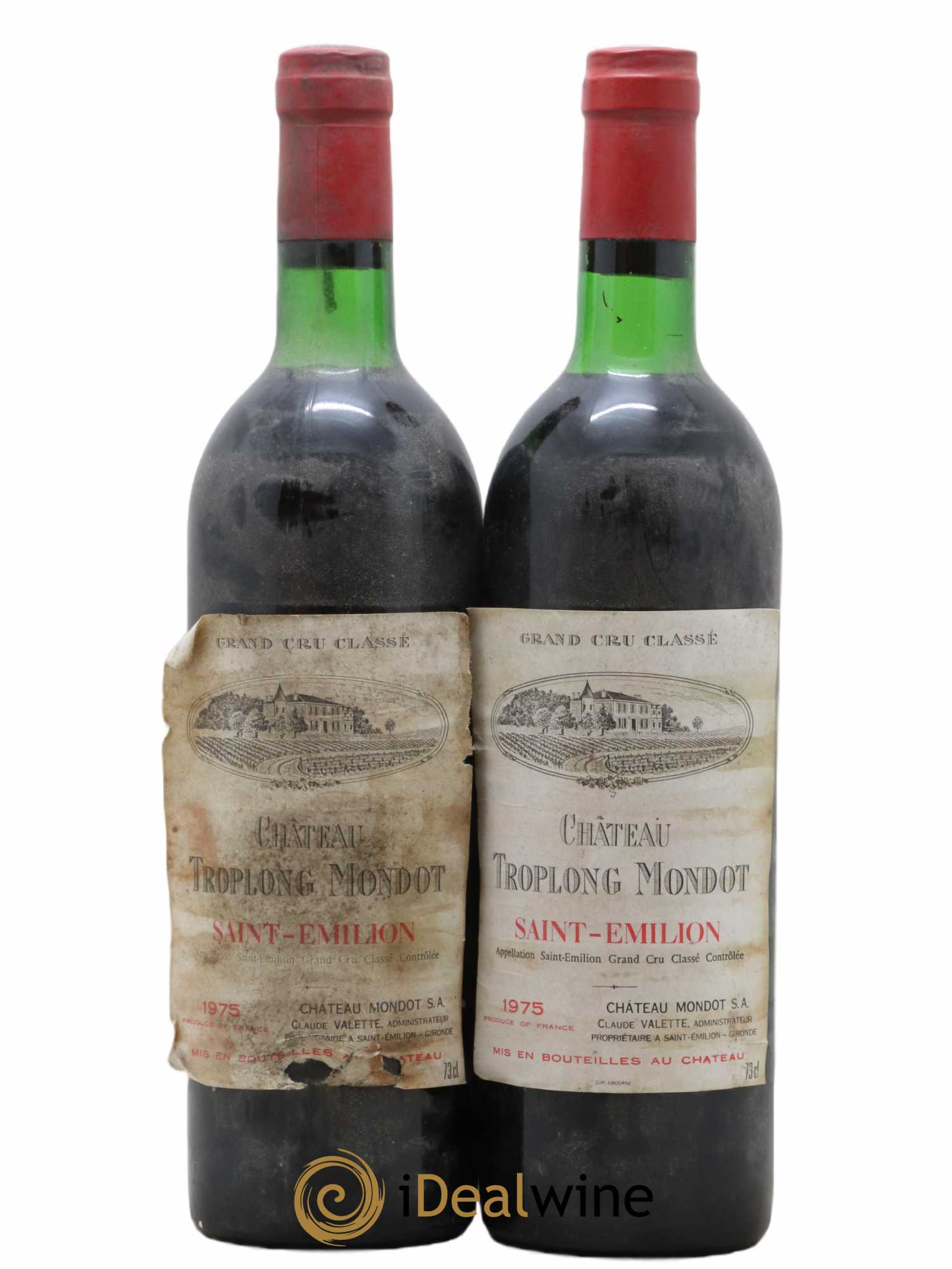 Château Troplong Mondot 1er Grand Cru Classé B 1975 - Lot de 2 bouteilles - 0