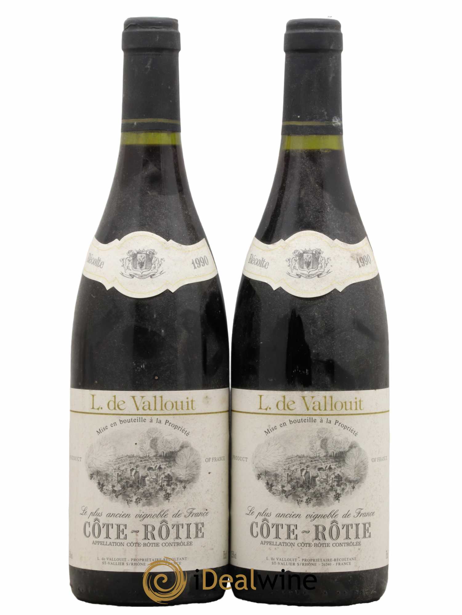 Côte-Rôtie Domaine De Vallouit 1990 - Lot de 2 bouteilles - 0