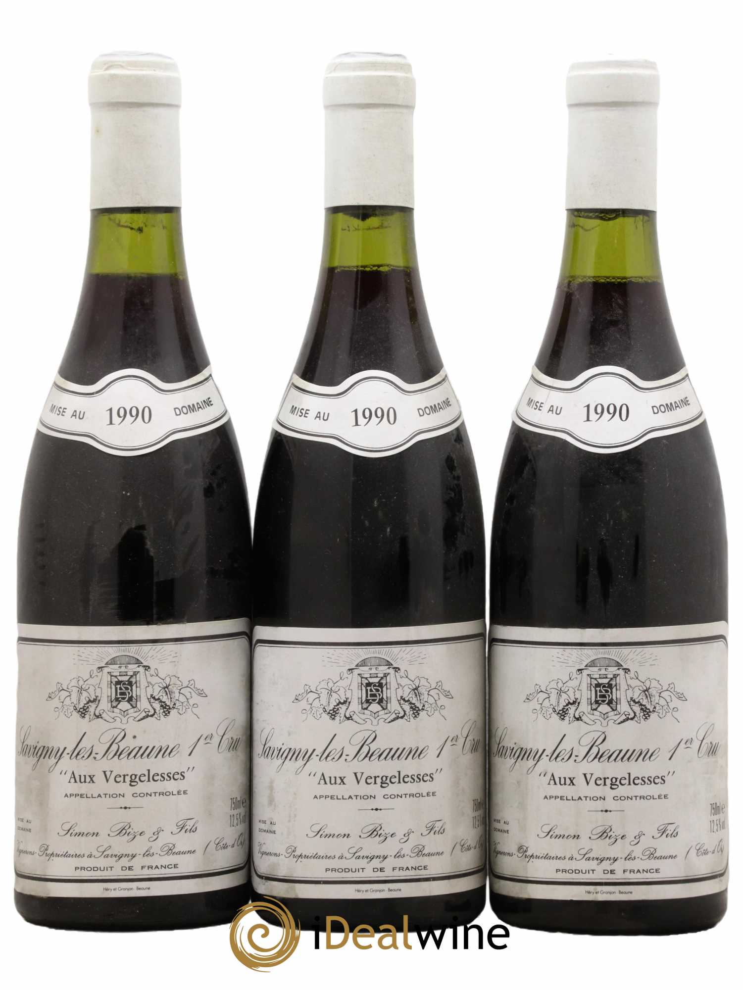 Savigny-lès-Beaune 1er Cru Aux Vergelesses Simon Bize & Fils 1990 - Lot de 3 bouteilles - 0