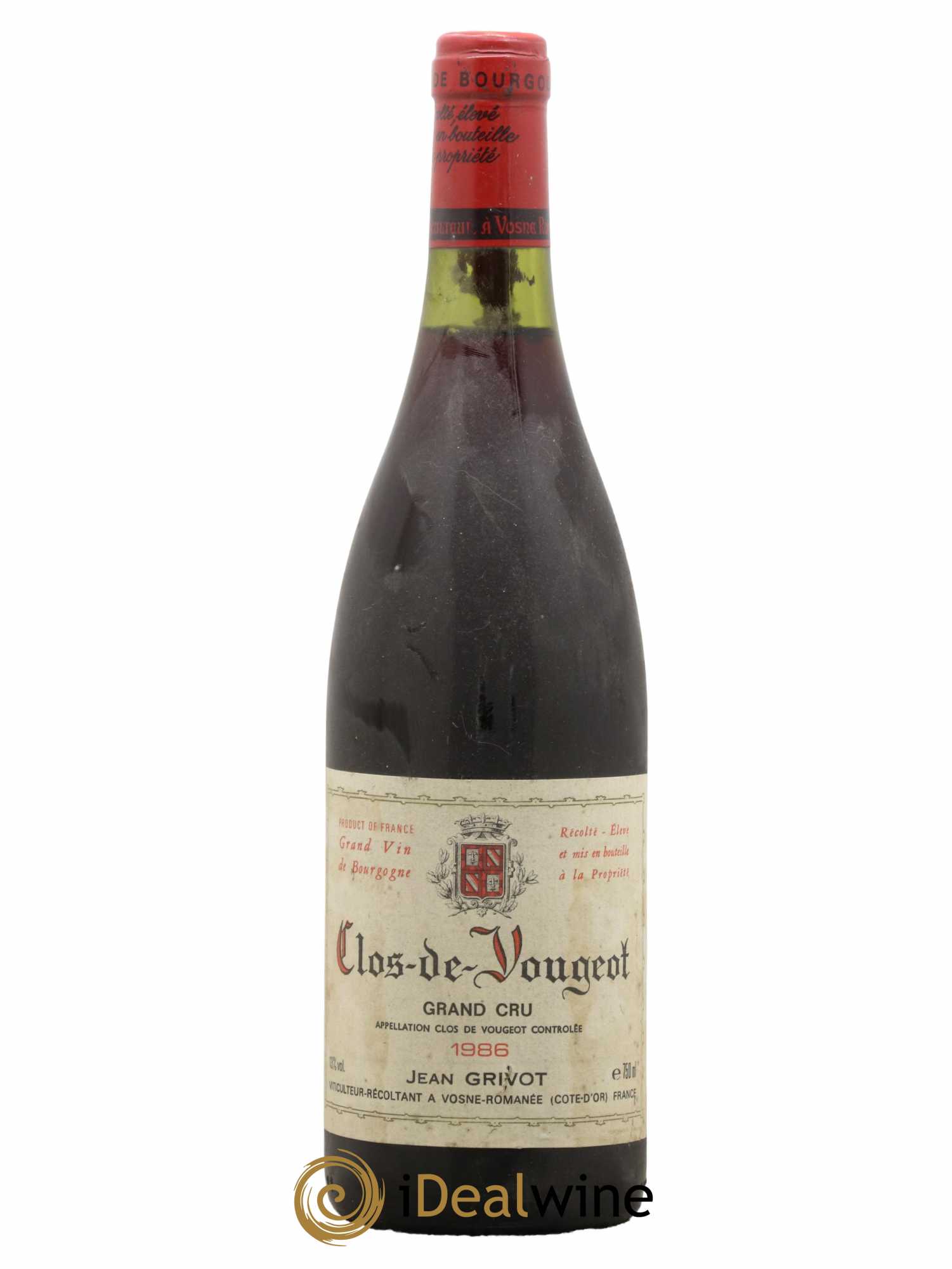 Clos de Vougeot Grand Cru Jean Grivot 1986 - Lot de 1 bouteille - 0