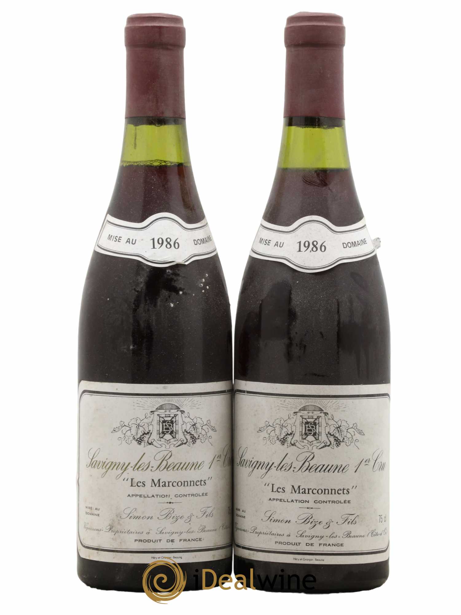 Savigny-lès-Beaune 1er Cru Les Marconnets Simon Bize & Fils 1986 - Lot de 2 bouteilles - 0