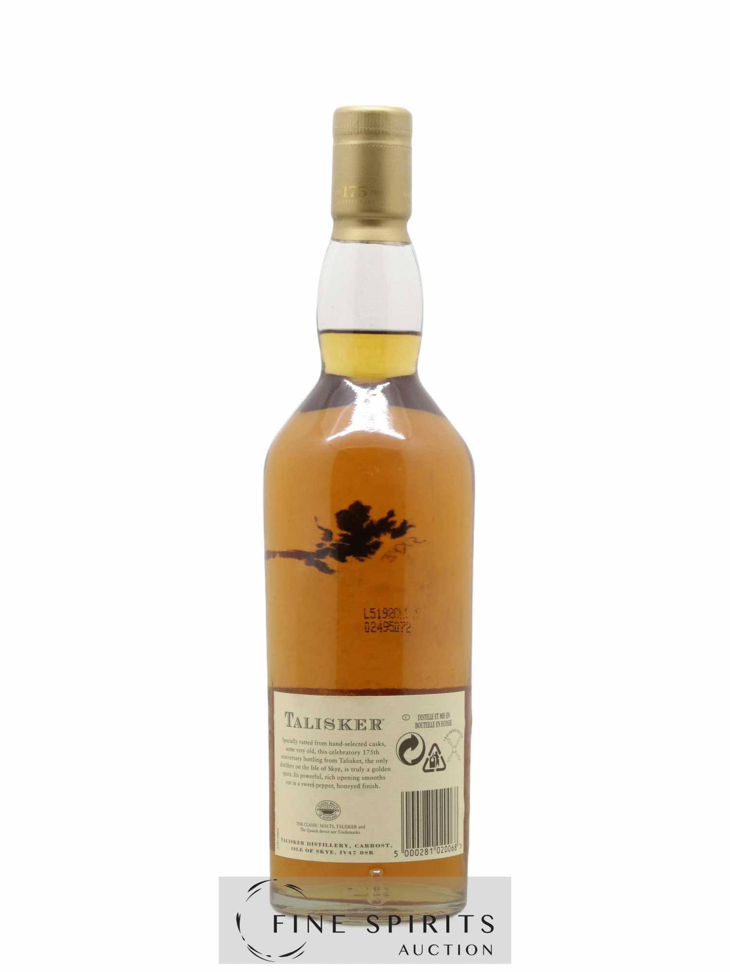 Talisker Of. 175th Anniversary bottled 2005 Limited Edition - Lot of 1 bottle - 2