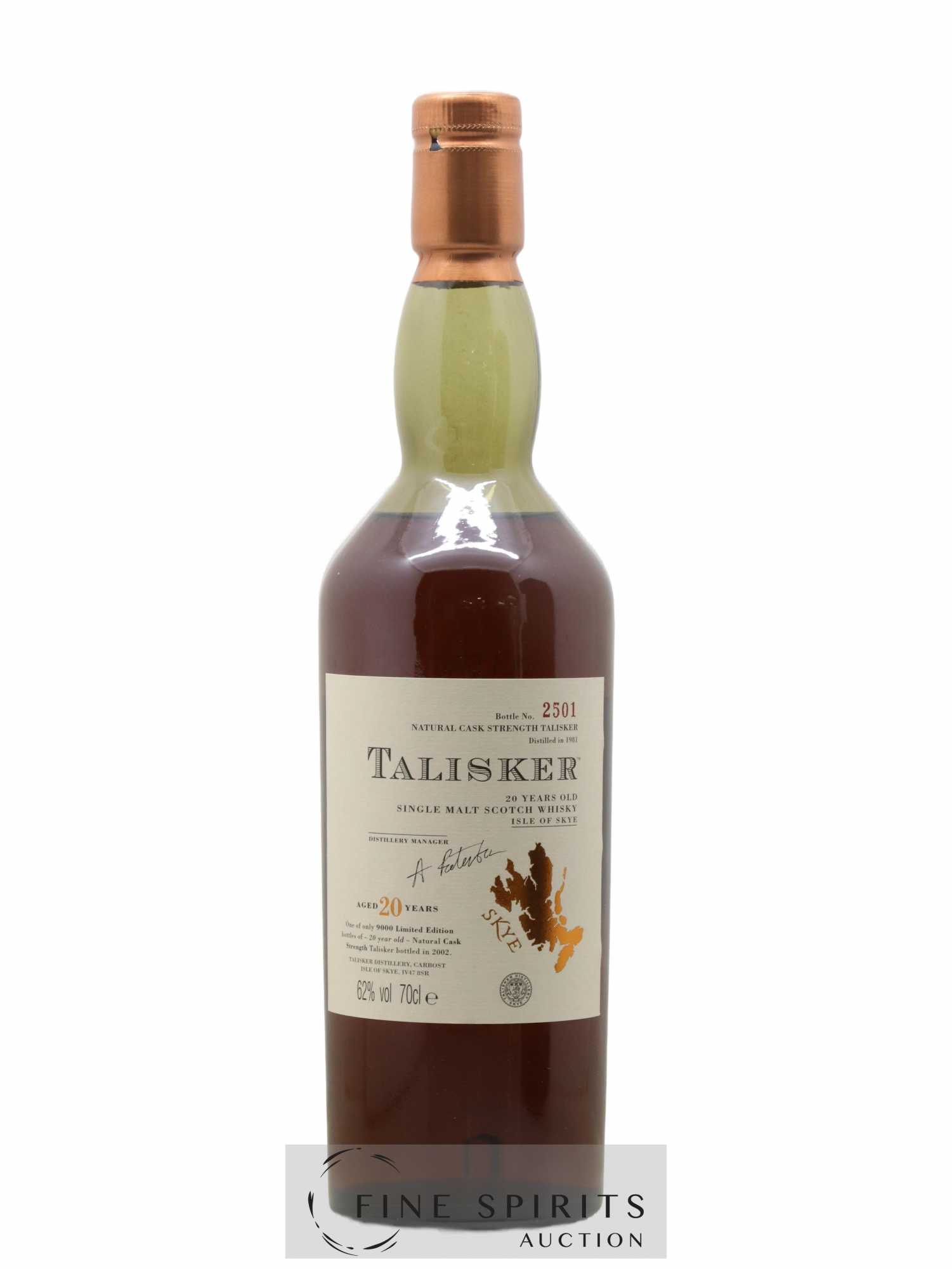 Talisker 20 years 1981 Of. Natural Cask Strength - One of 9000 - bottled 2002 Limited Edition - Lot of 1 bottle - 1