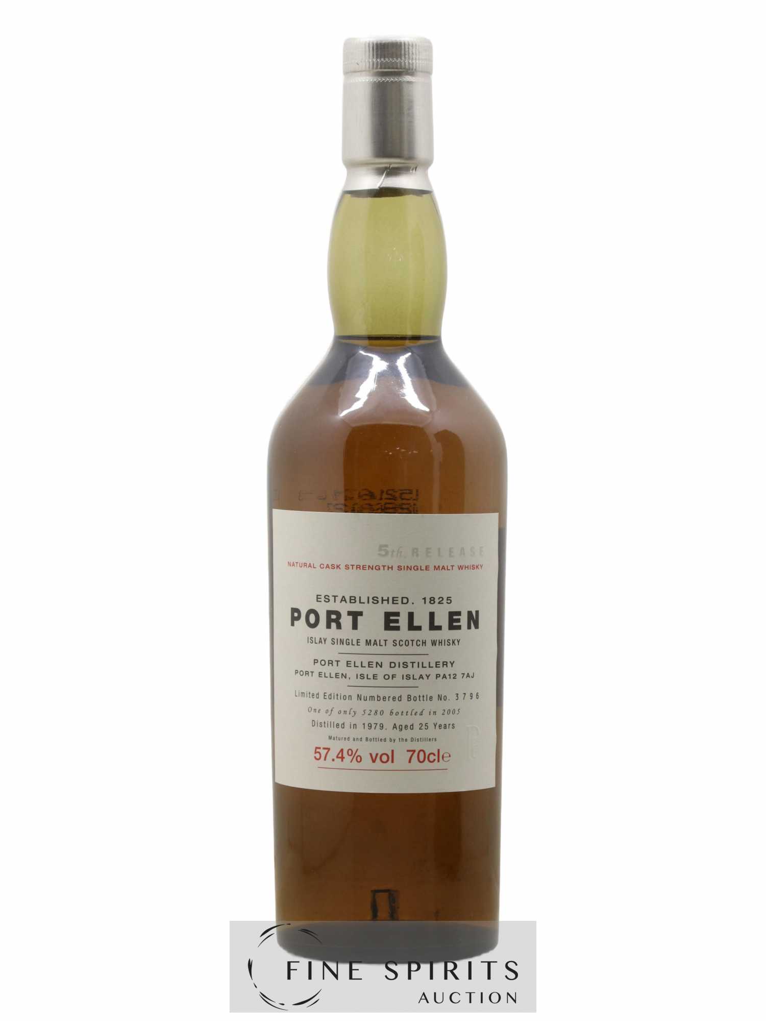 Port Ellen 25 years 1979 Of. 5th Release Natural Cask Strength - One of 5280 - bottled in 2005 - Lot de 1 bouteille - 1