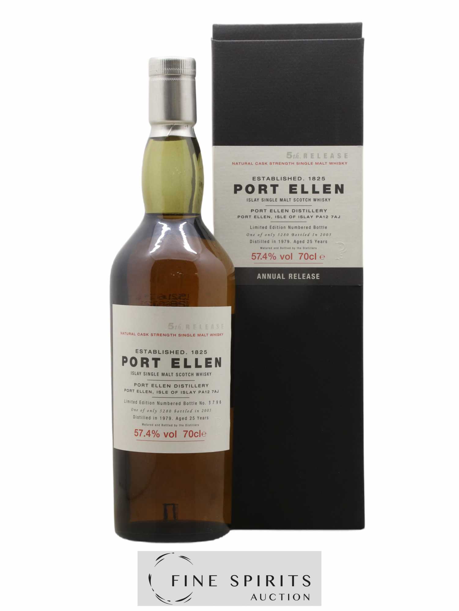 Port Ellen 25 years 1979 Of. 5th Release Natural Cask Strength - One of 5280 - bottled in 2005 - Lot de 1 bouteille - 0