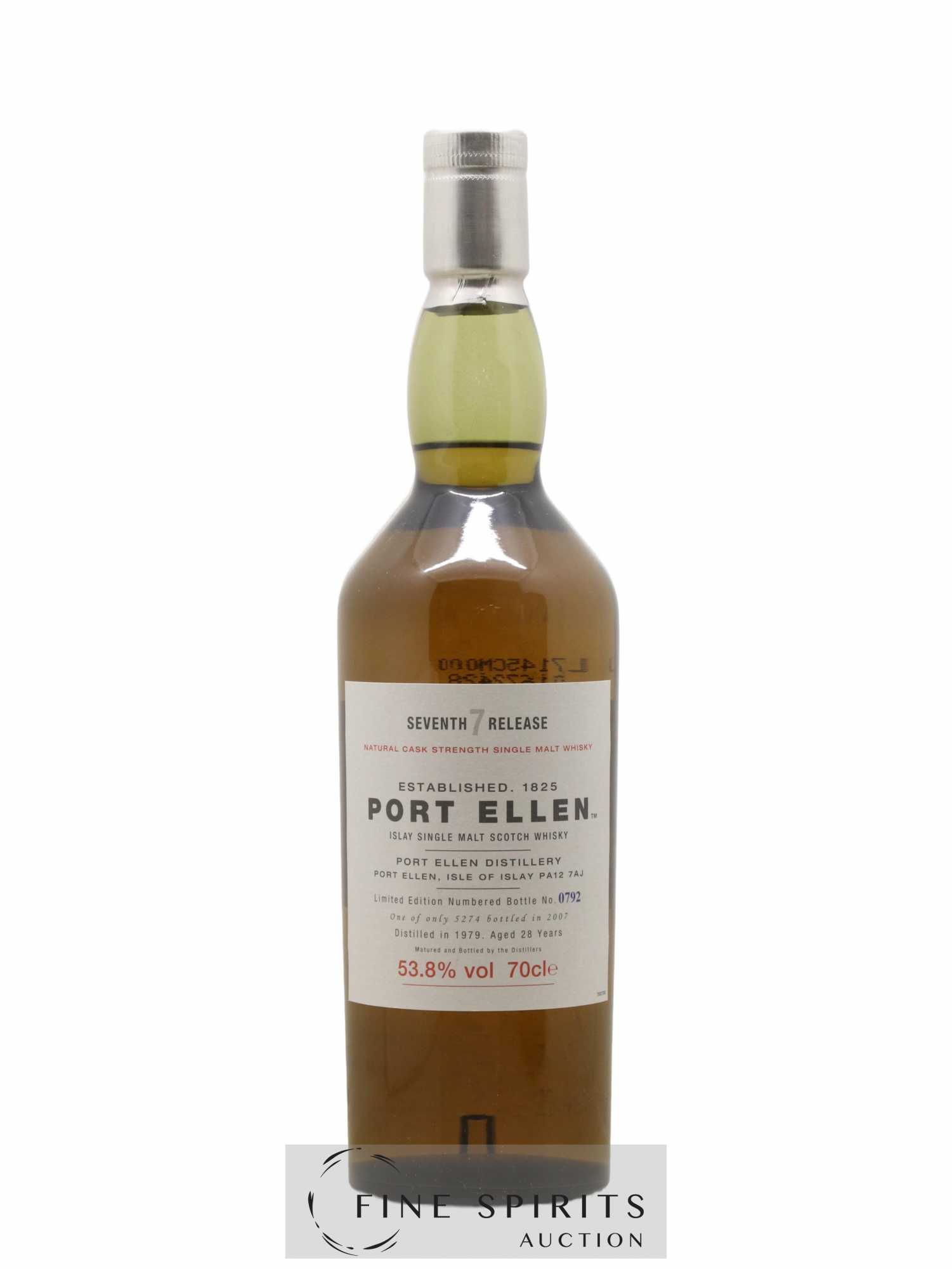 Port Ellen 28 years 1979 Of. 7th Release Natural Cask Strength - One of 5274 - bottled 2007 Limited Edition - Posten von 1 Flasche - 1