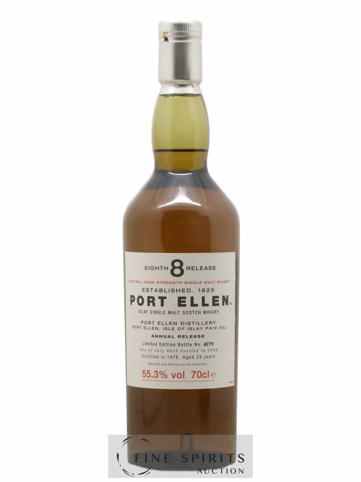 Port Ellen 29 years 1978 Of. 8th Release Natural Cask Strength - One of 6618 - bottled 2008 Limited Edition - Lot de 1 bouteille - 1