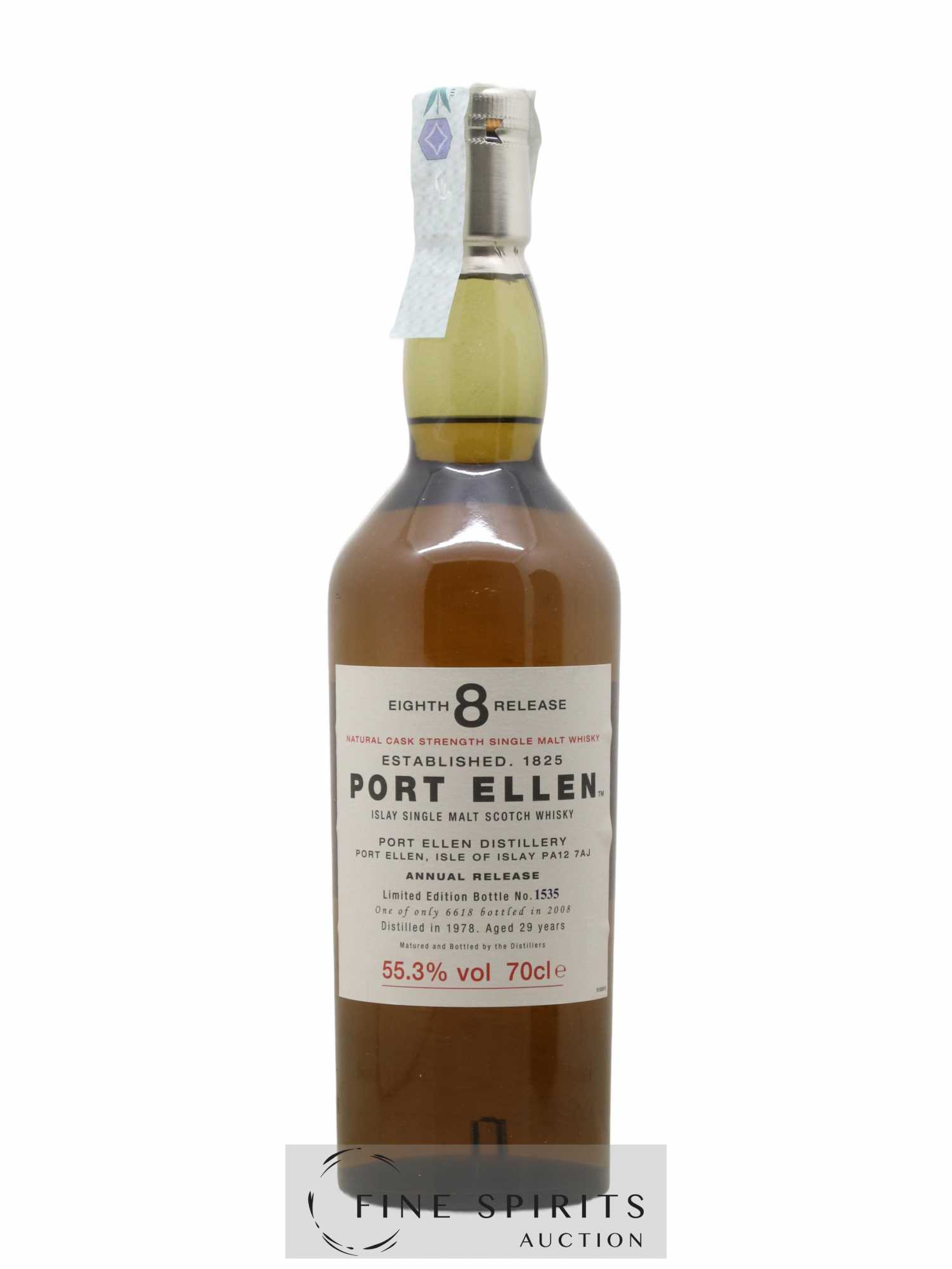 Port Ellen 29 years 1978 Of. 8th Release Natural Cask Strength - One of 6618 - bottled 2008 Limited Edition - Lot de 1 bouteille - 1