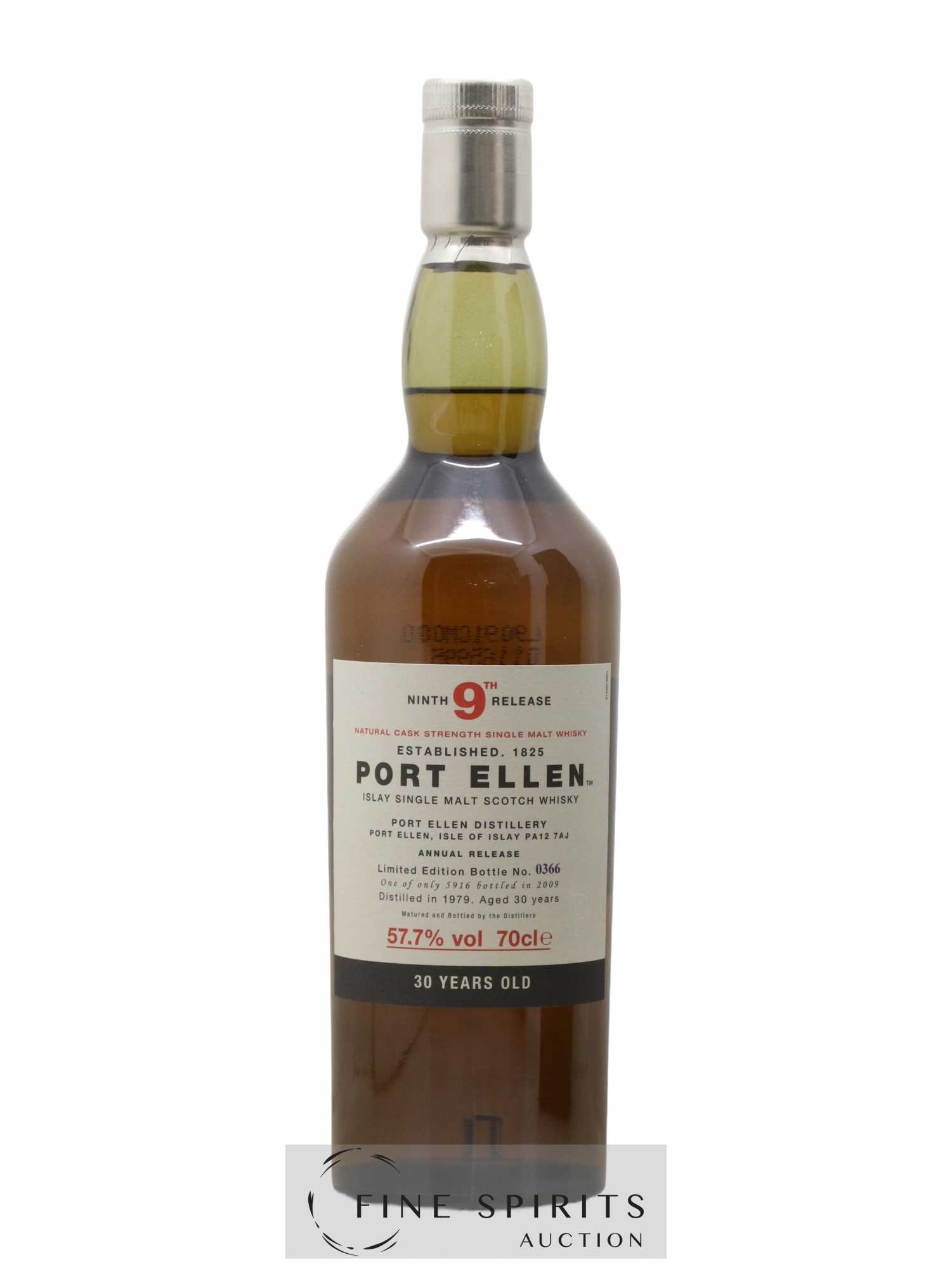 Port Ellen 30 years 1979 Of. 9th Release Natural Cask Strength - One of 5916 - bottled 2009 Limited Editio - Lot of 1 bottle - 1
