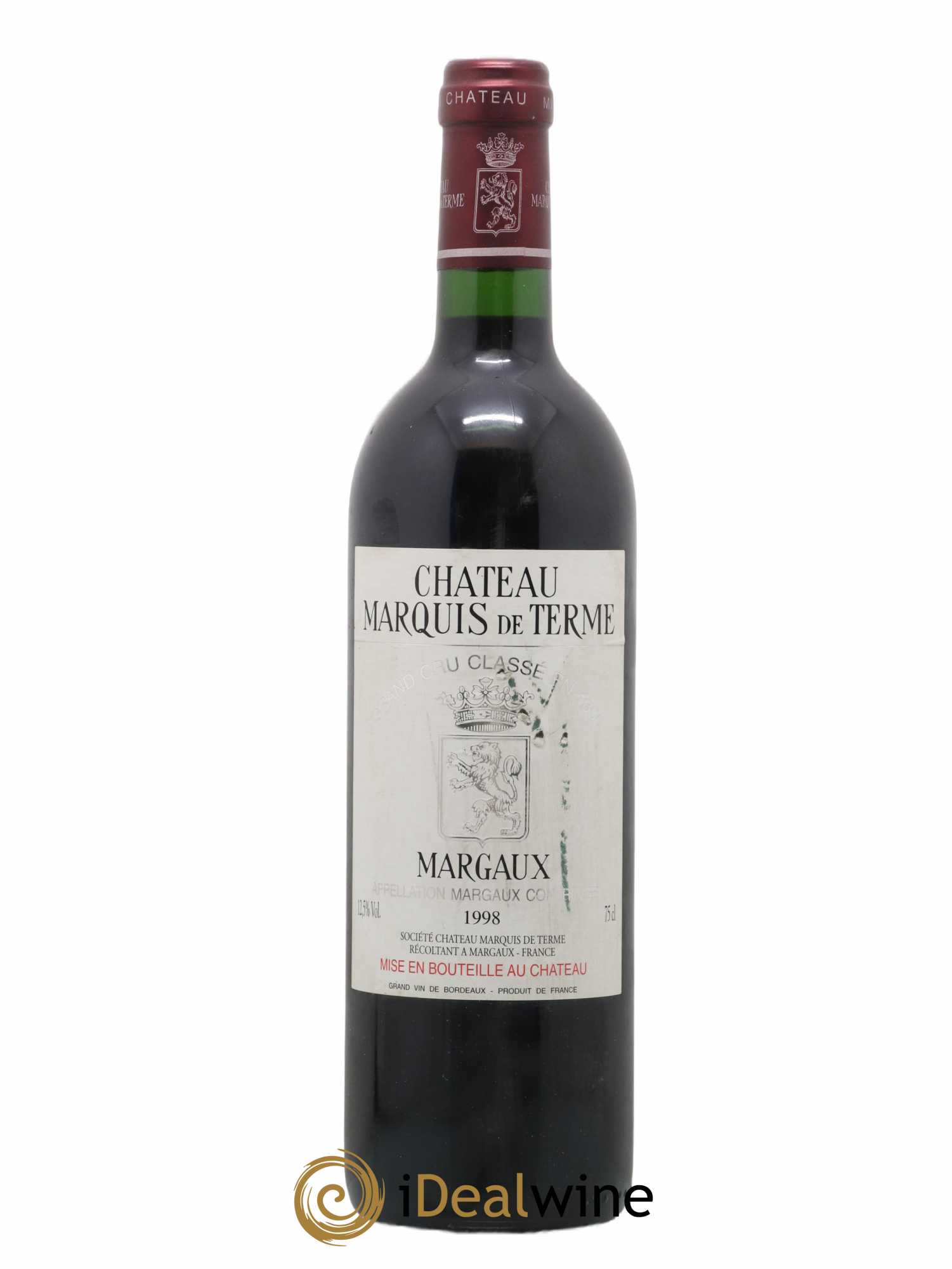 Château Marquis de Terme 4ème Grand Cru Classé 1998 - Lot de 1 bouteille - 0