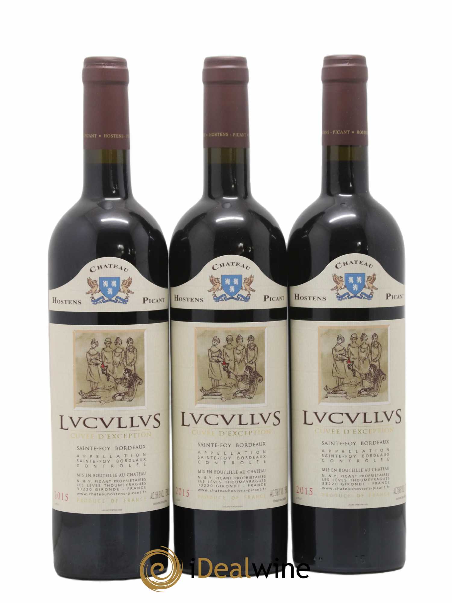 Château Hostens-Picant Lucullus Cuvée d'Exception 2015 - Lot de 3 bouteilles - 0
