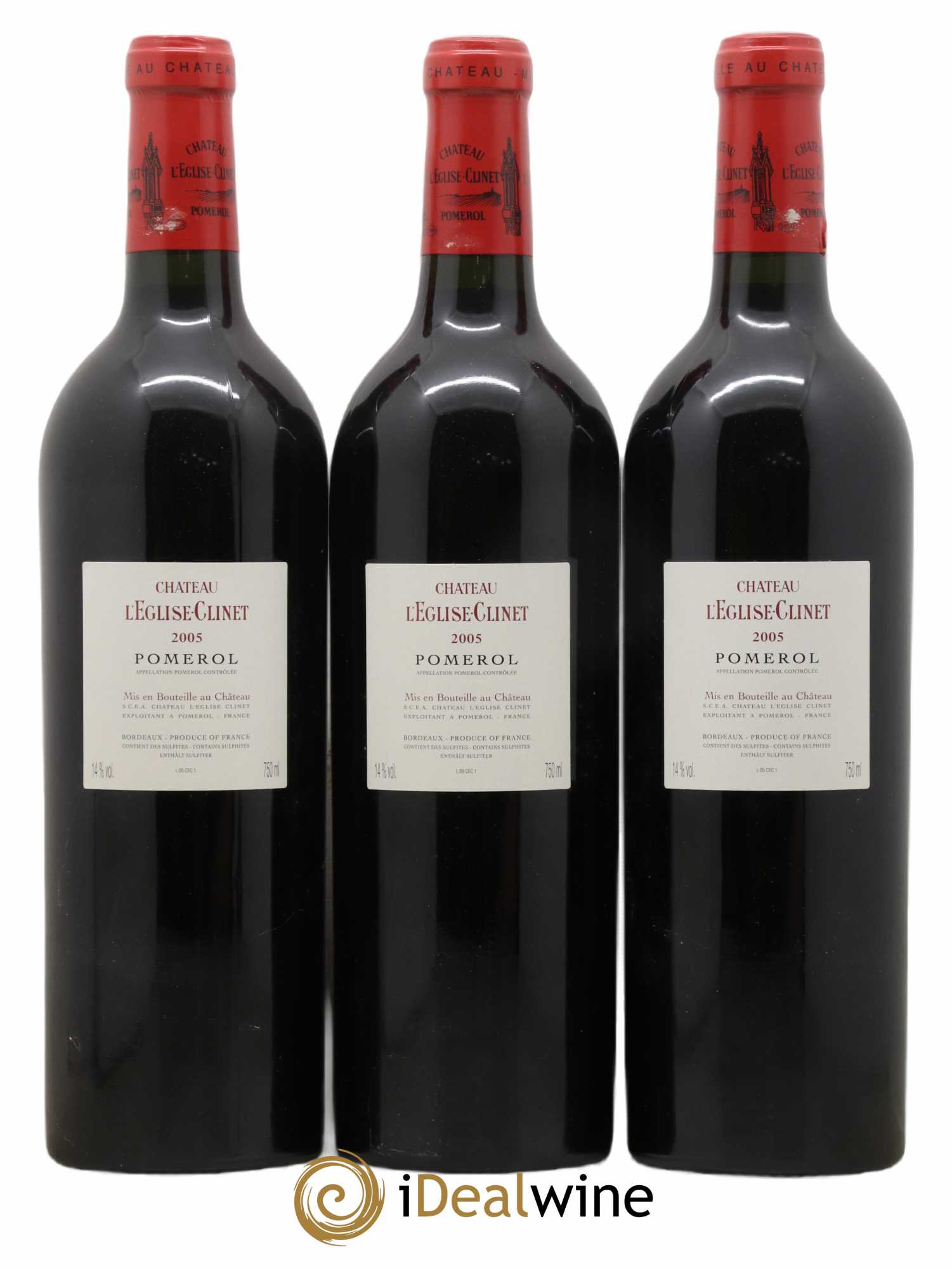 Château l' Église Clinet 2005 - Lot de 3 bouteilles - 1