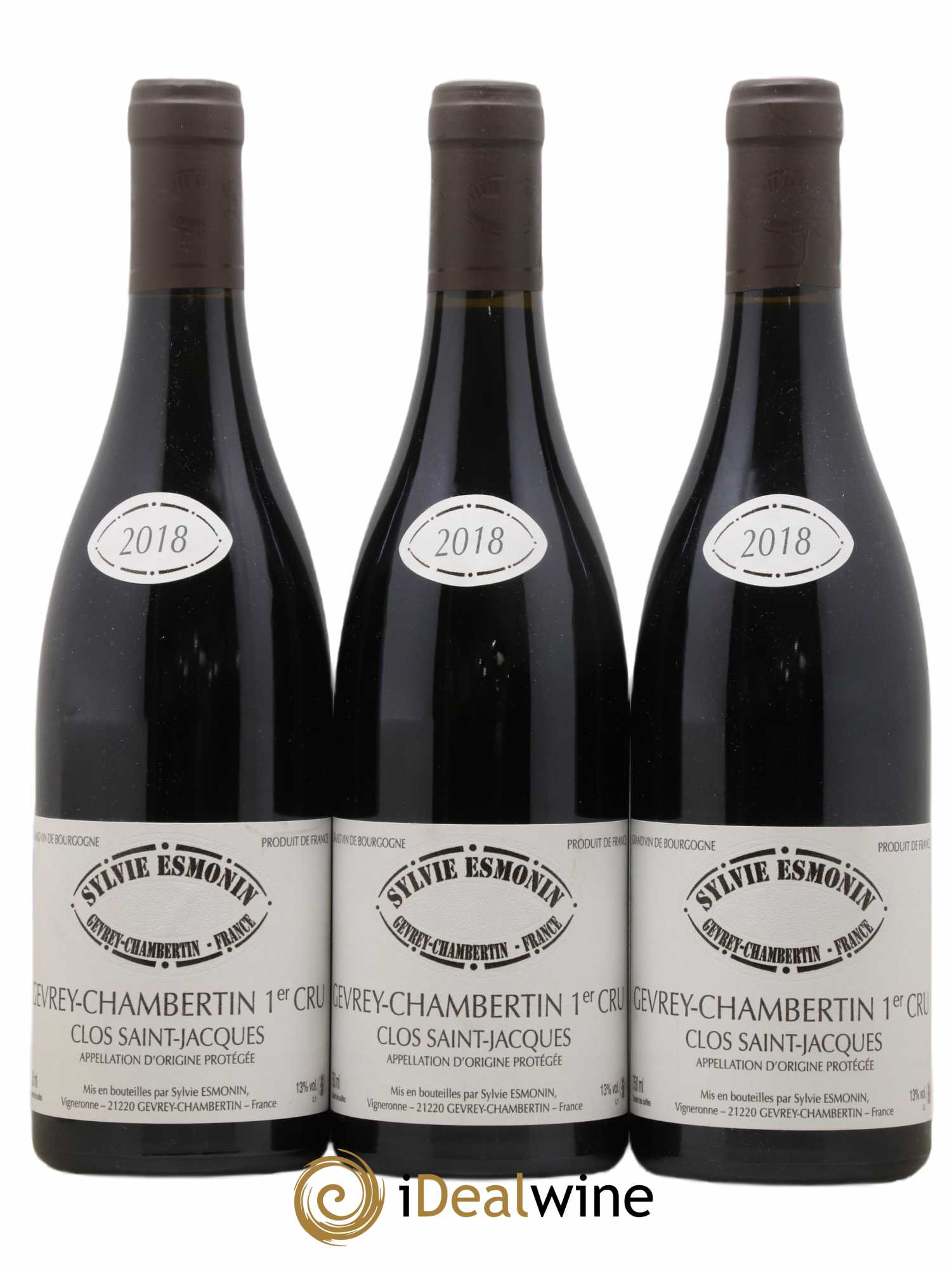 Gevrey-Chambertin 1er Cru Clos Saint Jacques Sylvie Esmonin 2018 - Lot of 3 bottles - 0