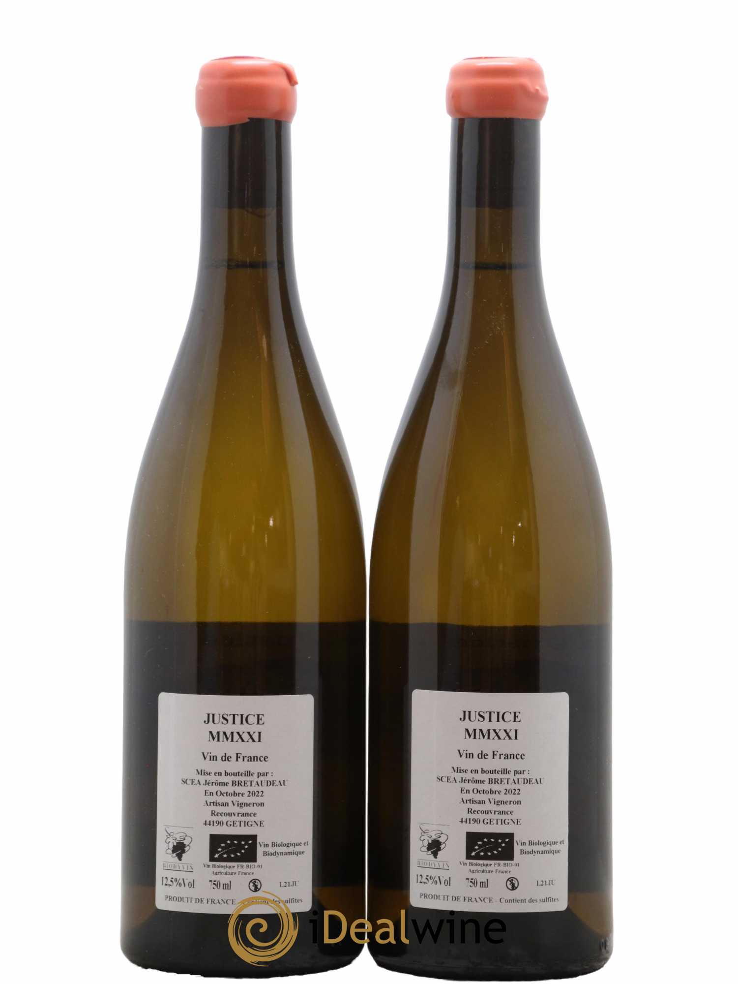 Vin de France La Justice Jérôme Bretaudeau - Domaine de Bellevue 2021 - Lot de 2 bouteilles - 1