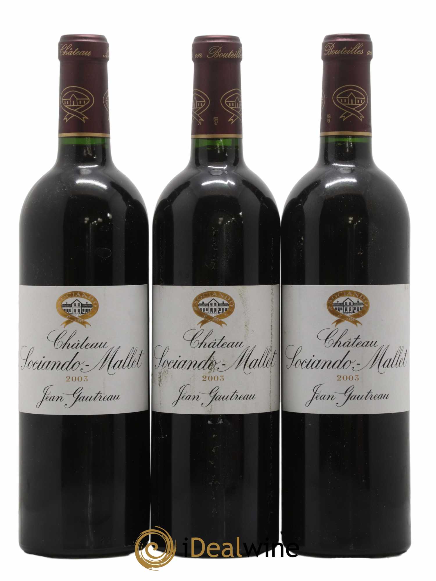 Château Sociando Mallet  2003 - Posten von 3 Flaschen - 0