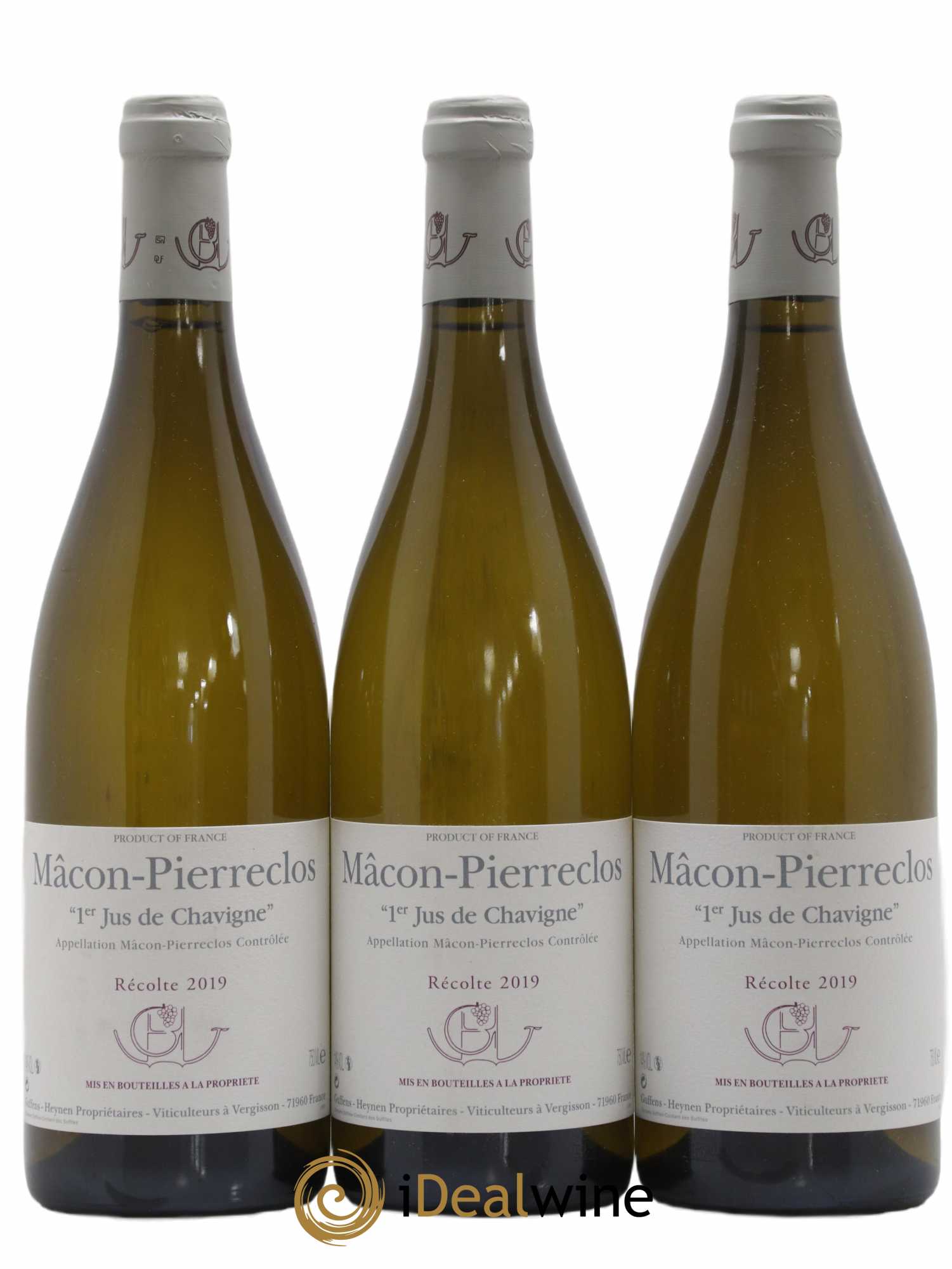 Mâcon Pierreclos 1er Jus de Chavigne Guffens-Heynen 2019 - Lotto di 3 bottiglie - 0