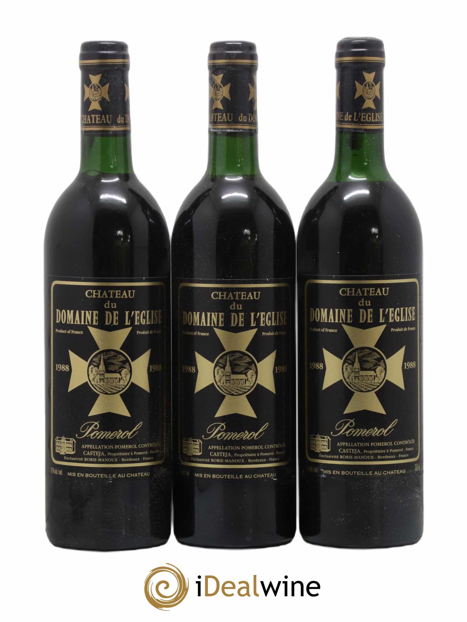 Château du Domaine de l'Église 1988 - Lot de 3 bouteilles - 0