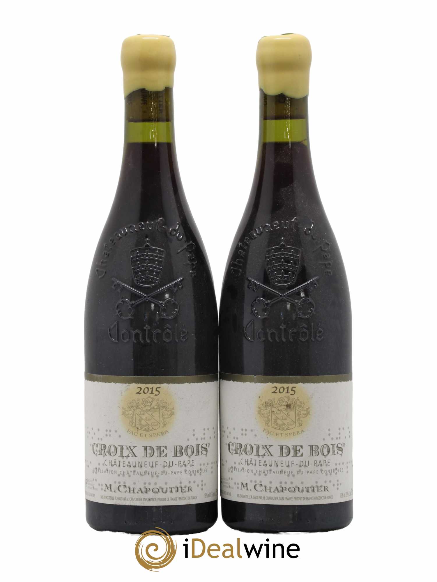 Châteauneuf-du-Pape Croix de Bois Chapoutier 2015 - Lot de 2 bouteilles - 0