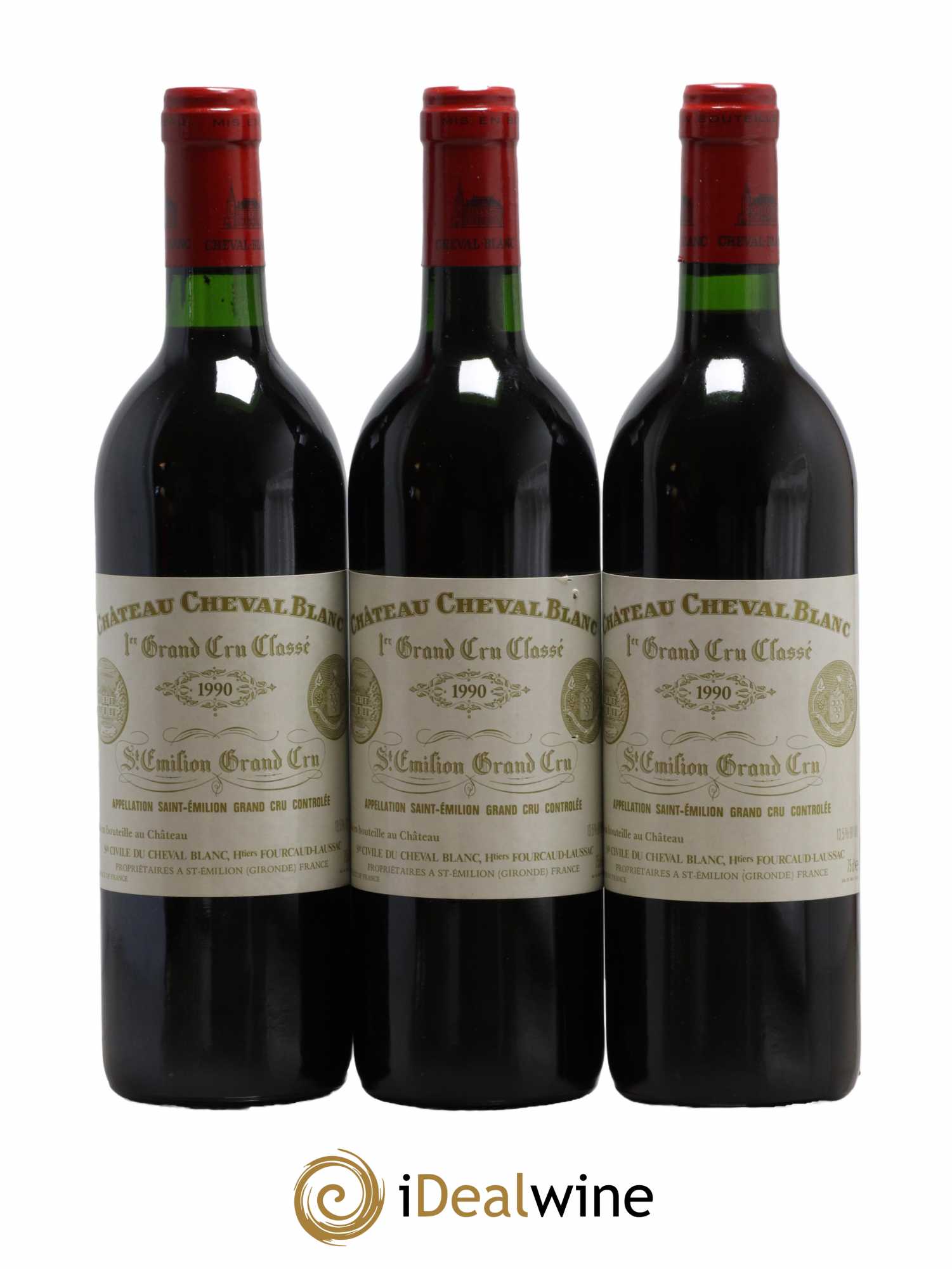 Château Cheval Blanc 1er Grand Cru Classé A 1990 - Lot de 3 bouteilles - 0