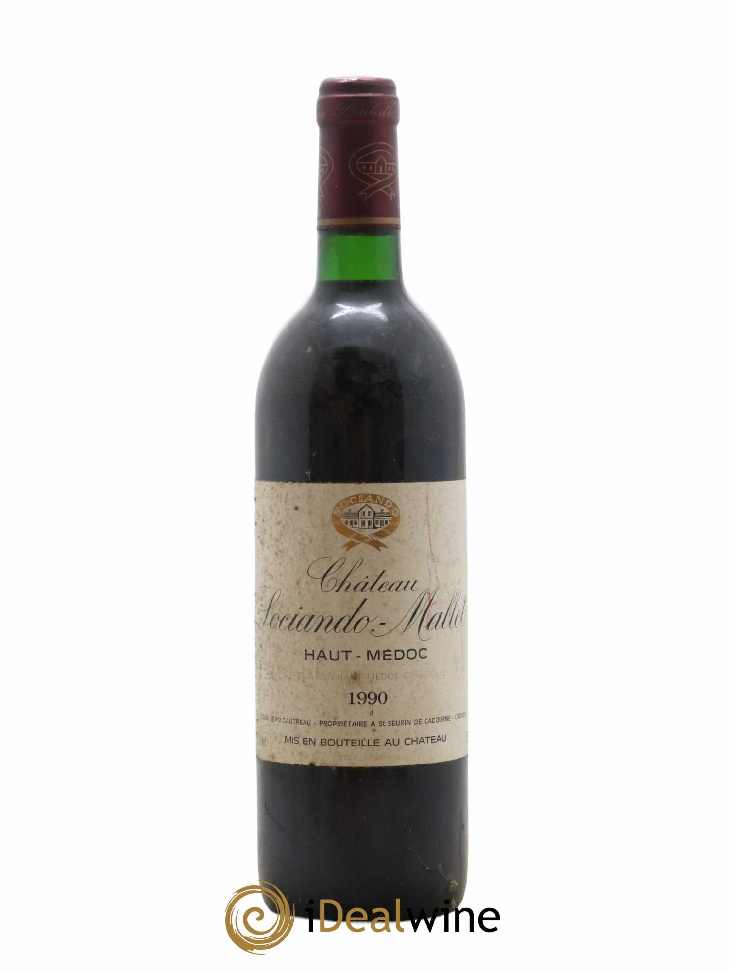 Château Sociando Mallet 1990 - Lot de 1 bouteille - 0