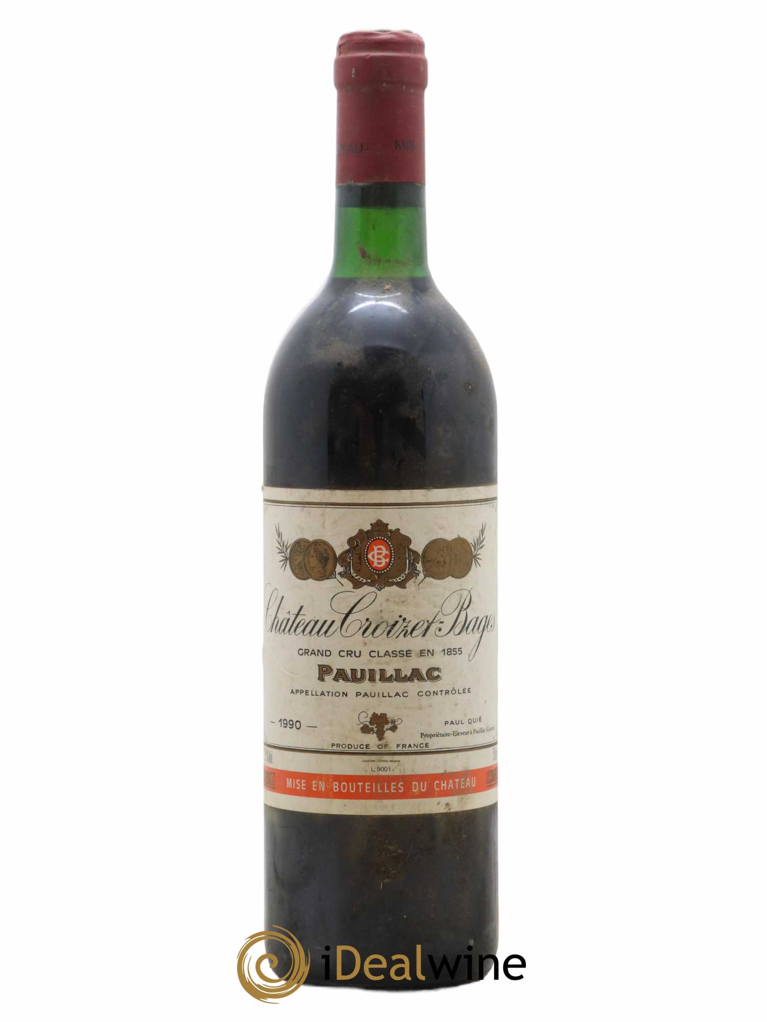 Château Croizet Bages 5ème Grand Cru Classé 1990 - Lot de 1 bouteille - 0