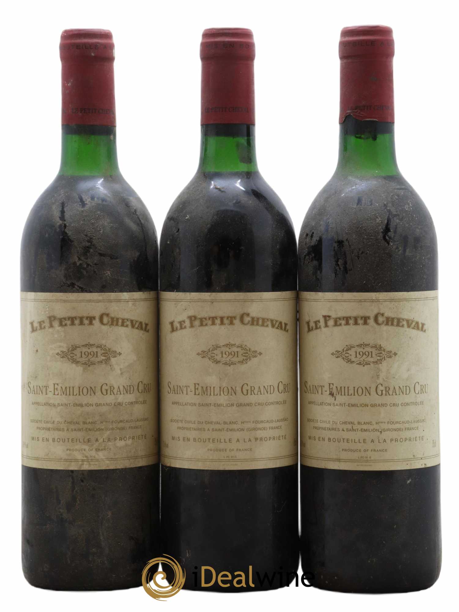 Le Petit Cheval Second Vin 1991 - Lot de 3 bouteilles - 0