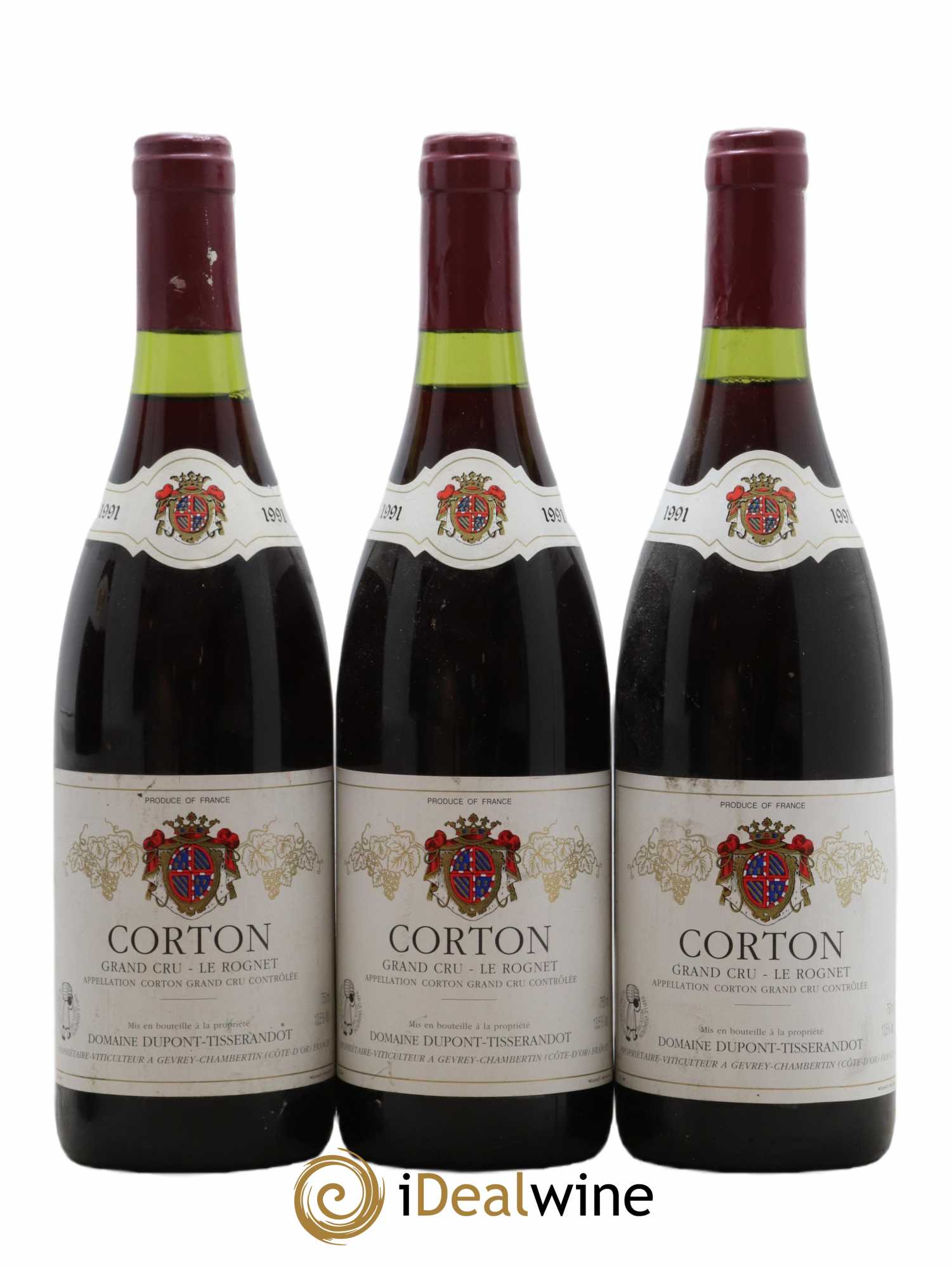 Corton Grand Cru Le Rognet Dupont-Tisserandot (Domaine) 1991 - Lot de 3 bouteilles - 0