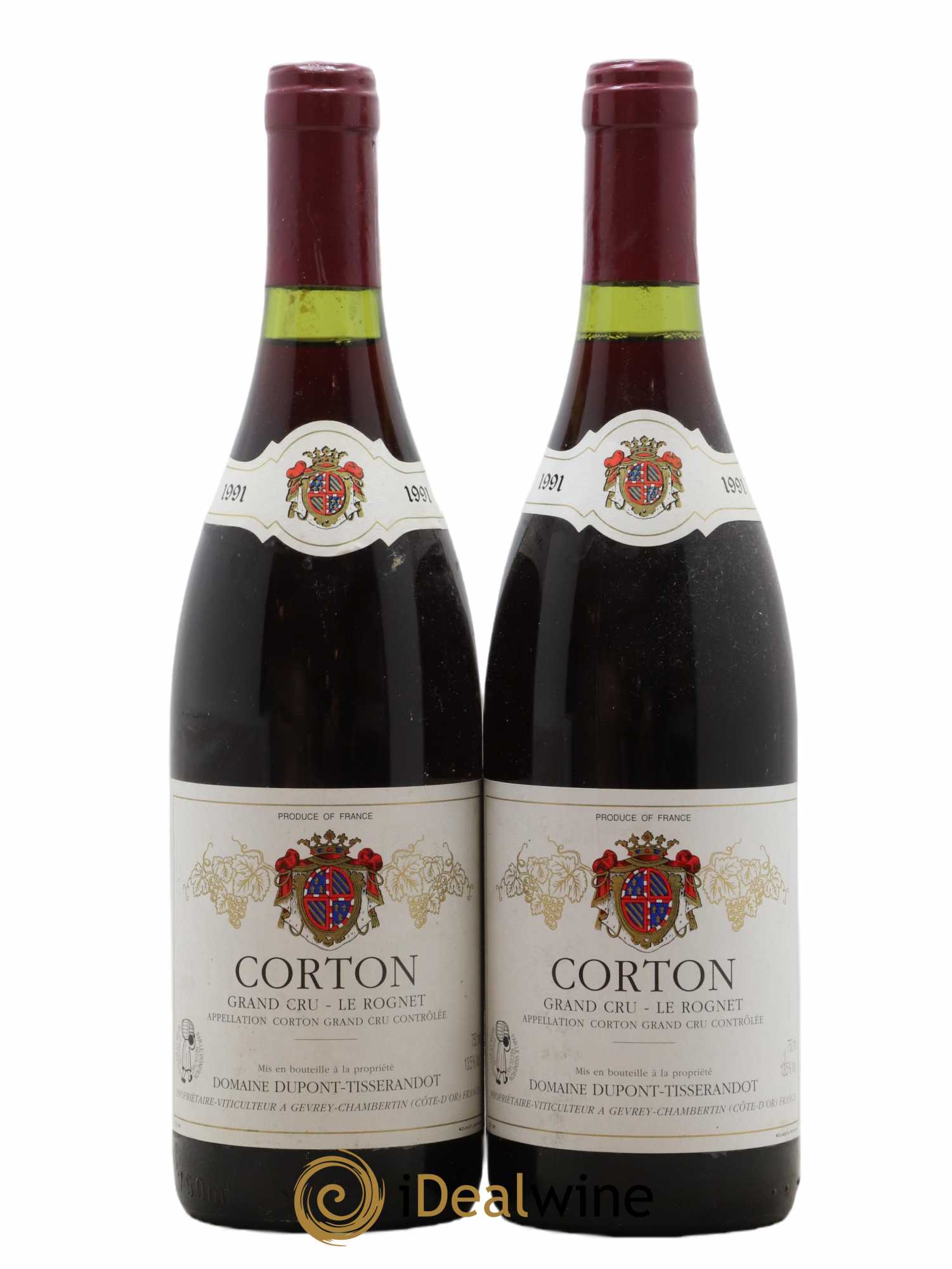 Corton Grand Cru Le Rognet Dupont-Tisserandot (Domaine) 1991 - Lot de 2 bouteilles - 0